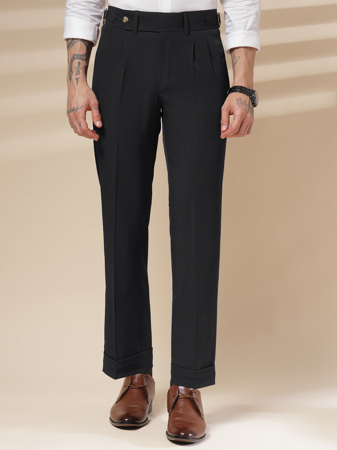 Italian Black Signature Gurkha Pants by Italian Vega