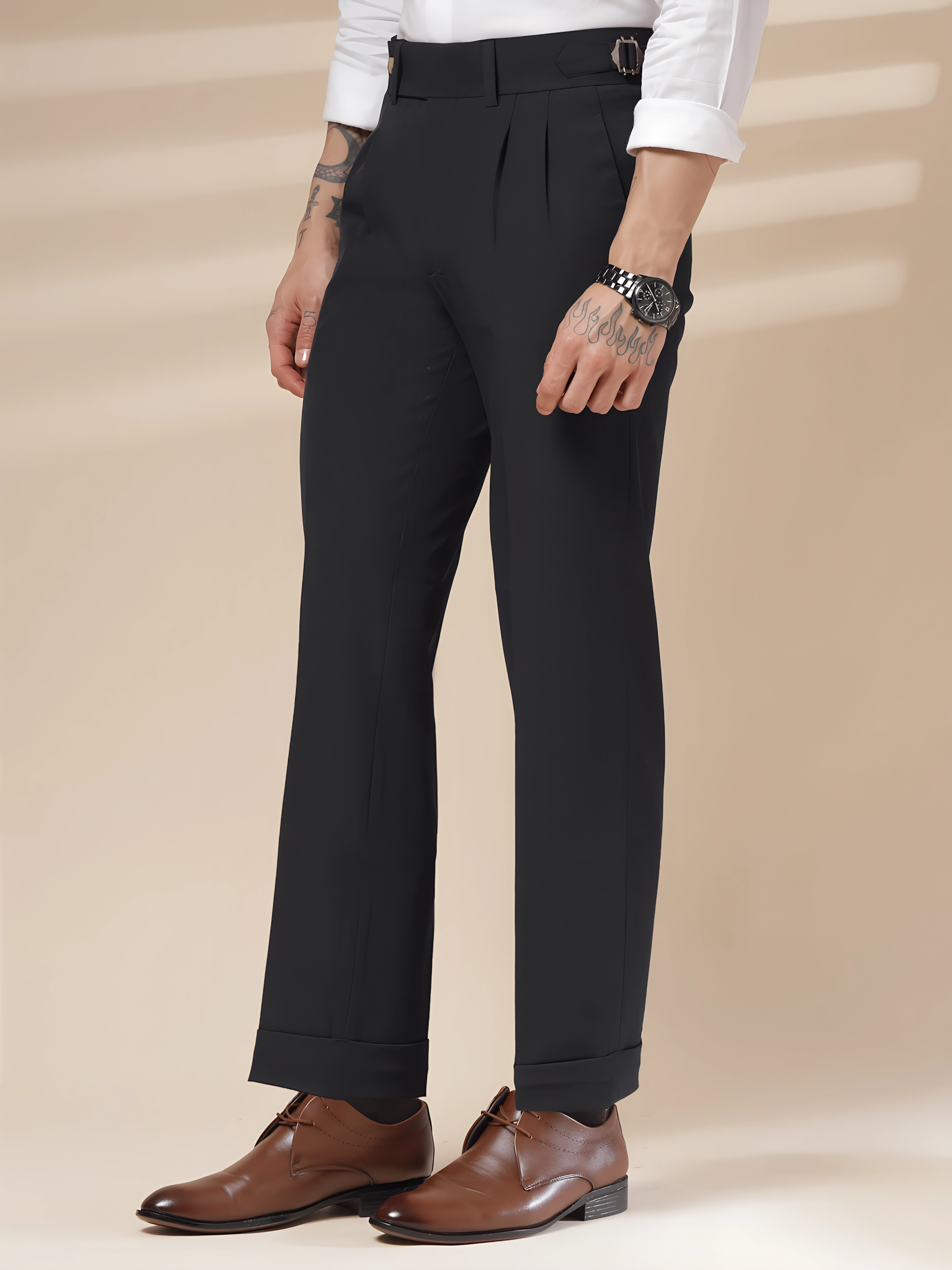 Italian Black Signature Gurkha Pants by ITALIAN VEGA®