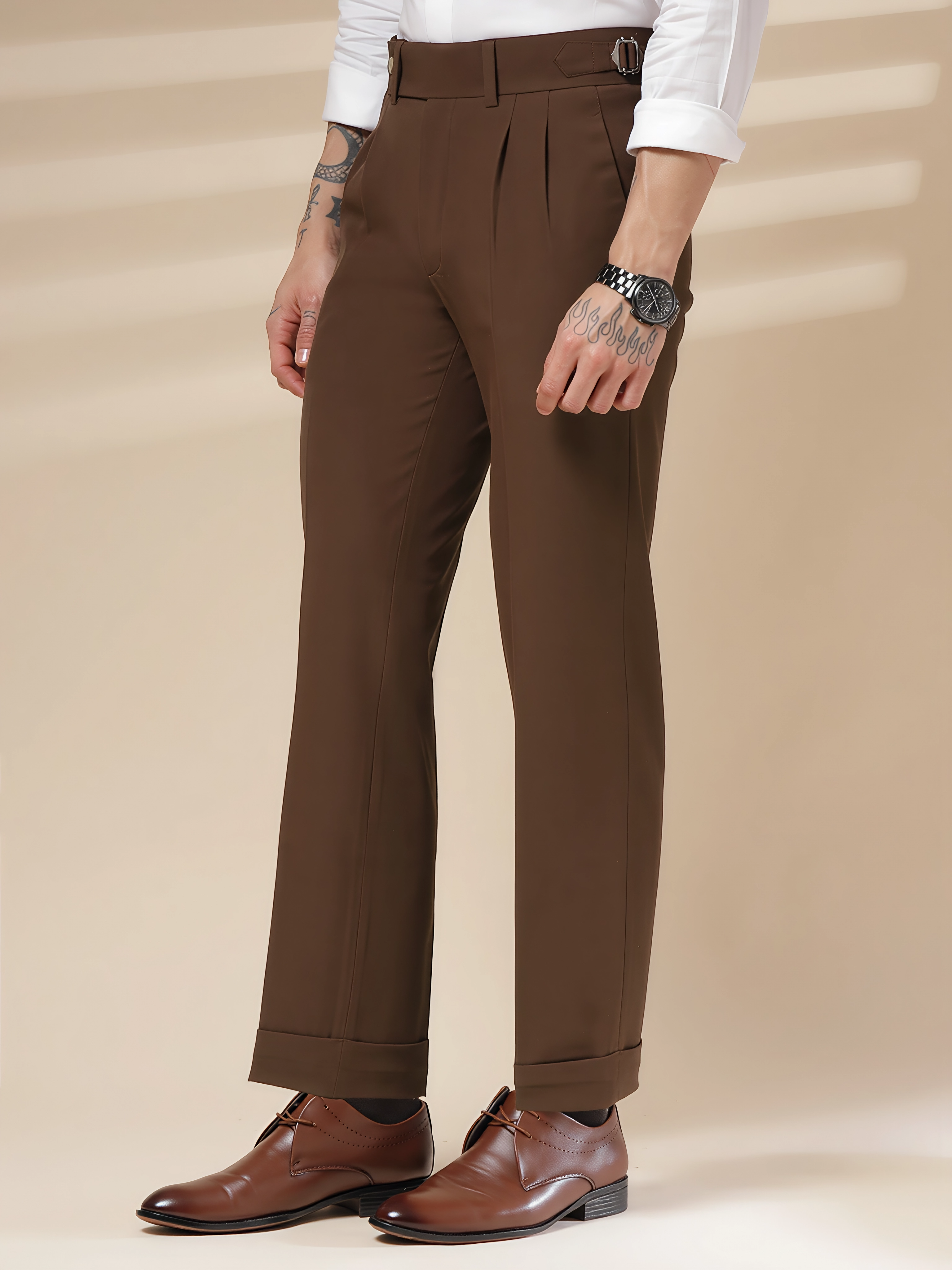 Italian Brown Signature Gurkha Pants by ITALIAN VEGA®