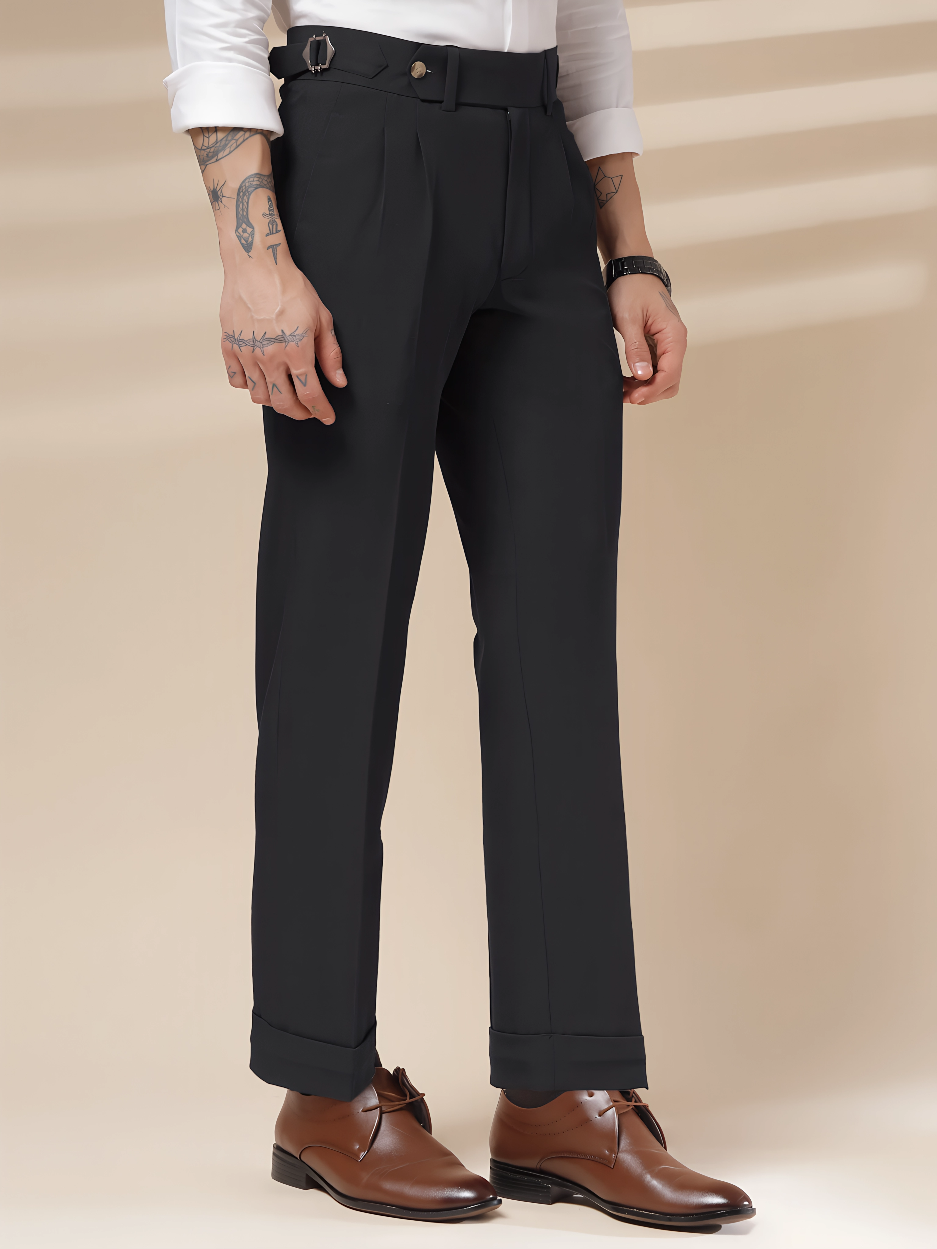 Italian Black Signature Gurkha Pants by Italian Vega