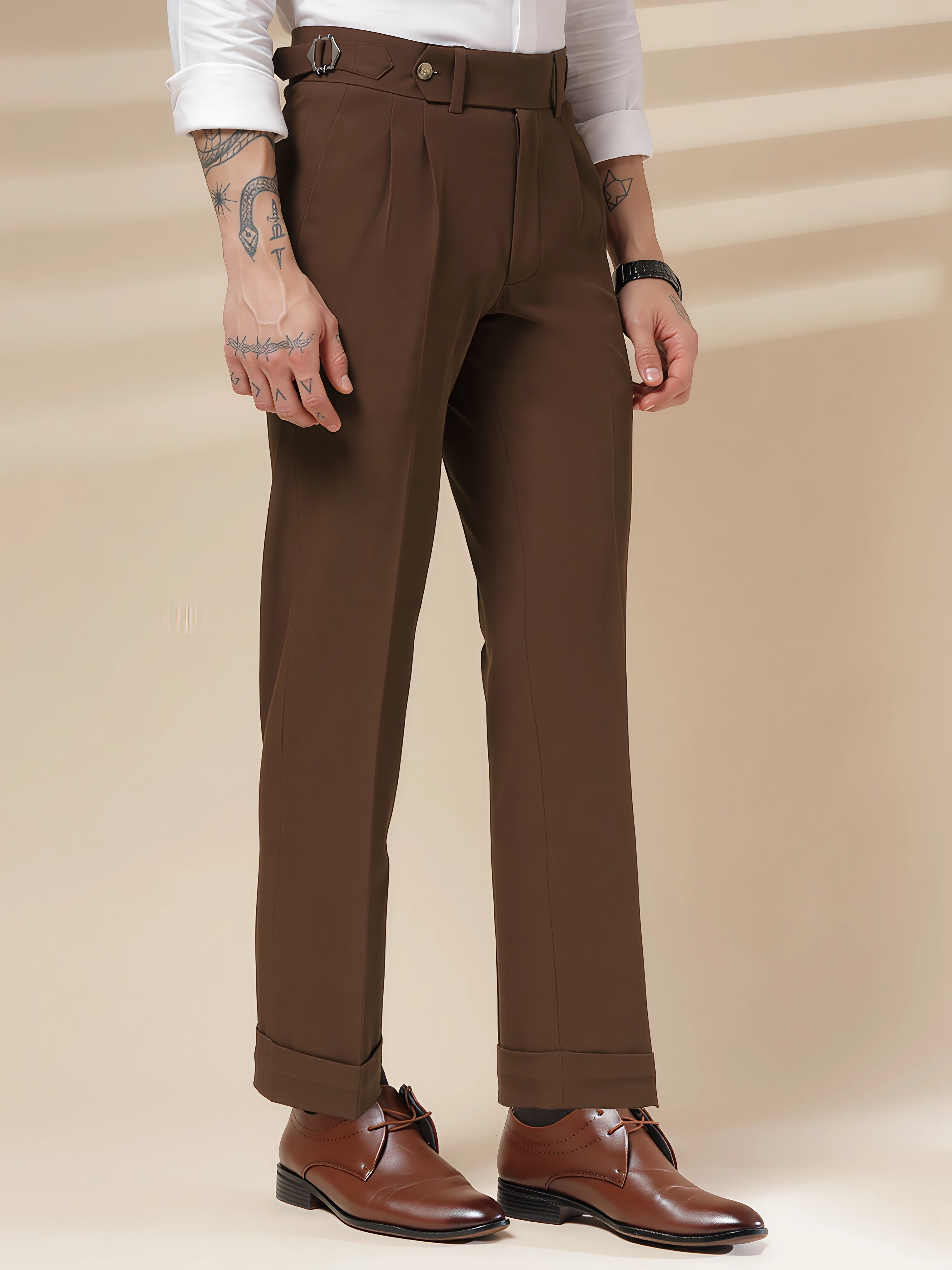 Italian Brown Signature Gurkha Pants by ITALIAN VEGA®