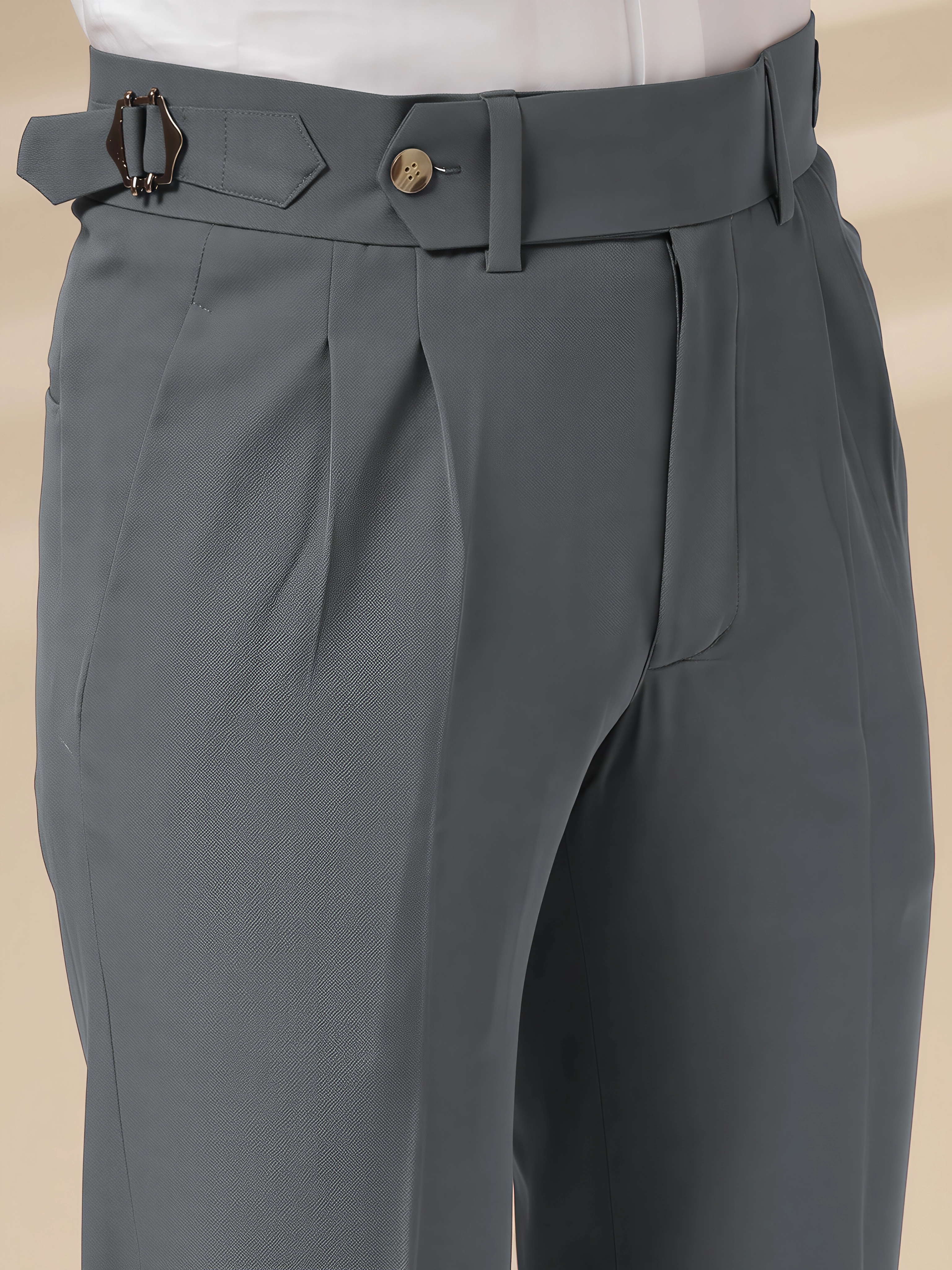 Italian Stone Grey Signature Gurkha Pants by ITALIAN VEGA®