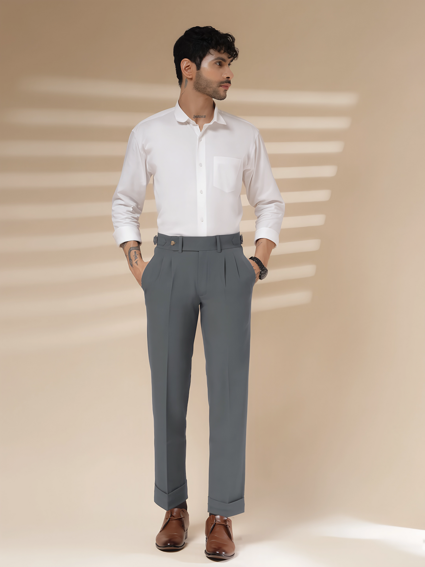 Italian Stone Grey Signature Gurkha Pants