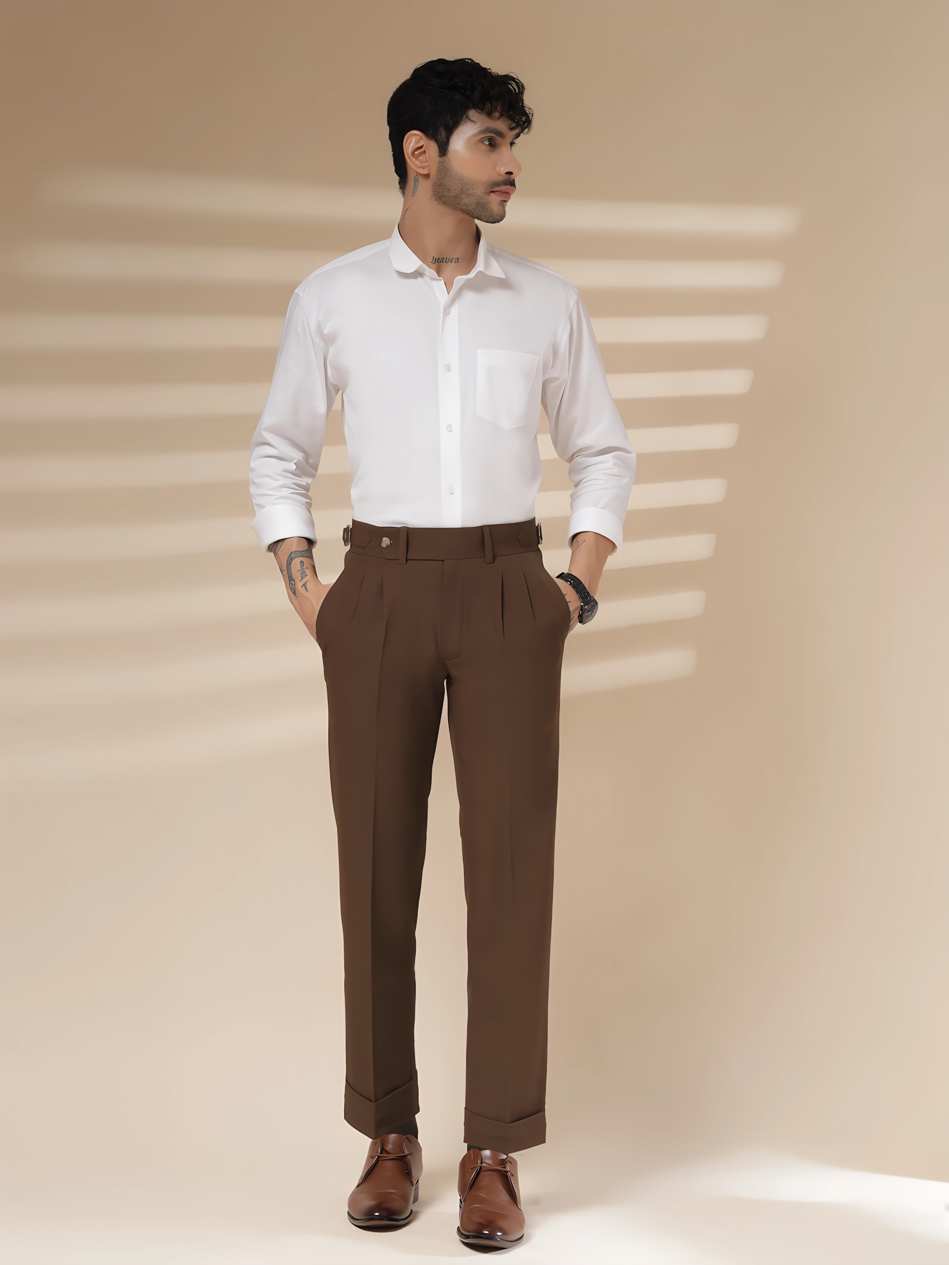 Italian Brown Signature Gurkha Pants by ITALIAN VEGA®