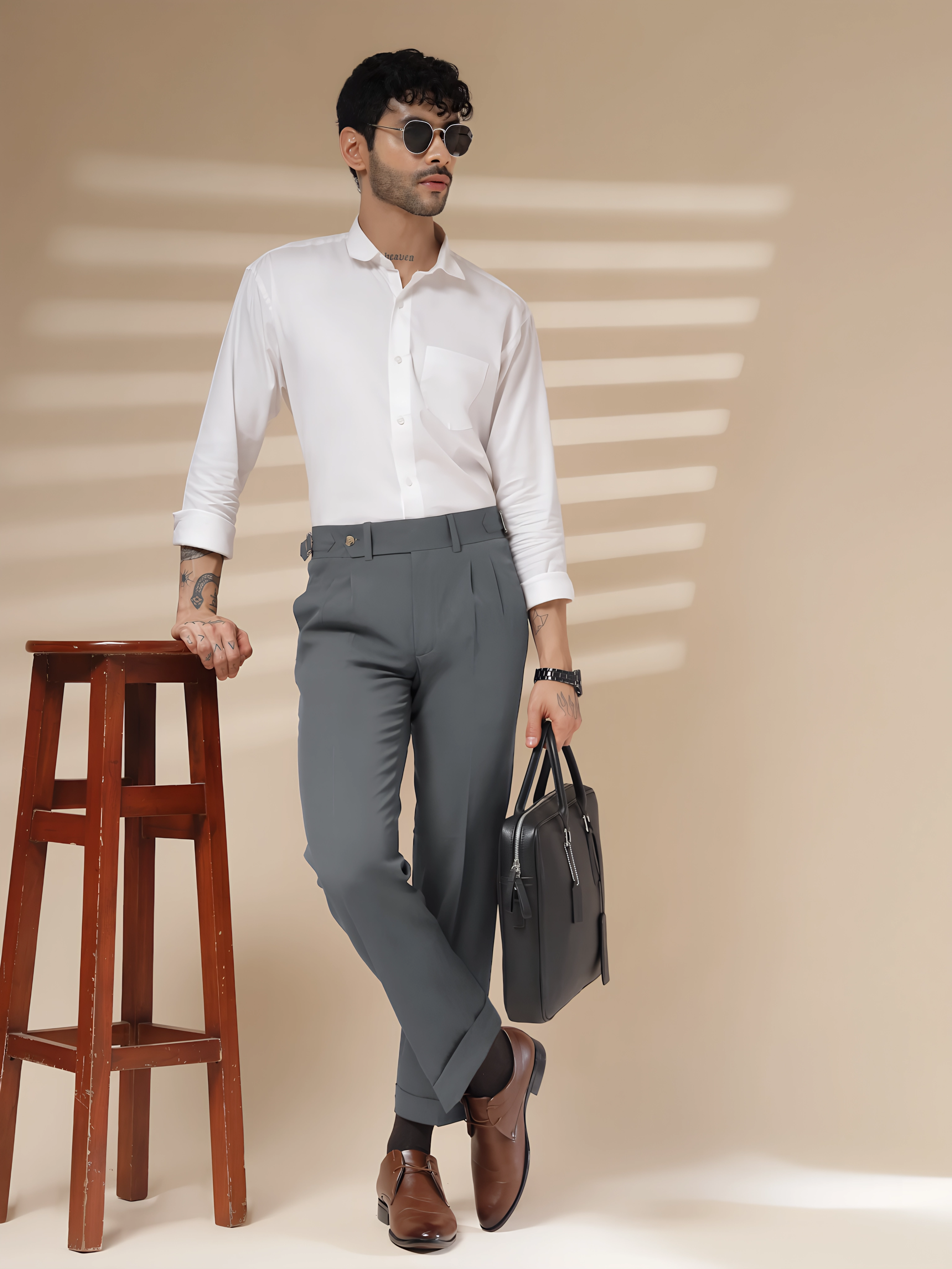 Italian Stone Grey Signature Gurkha Pants by ITALIAN VEGA®