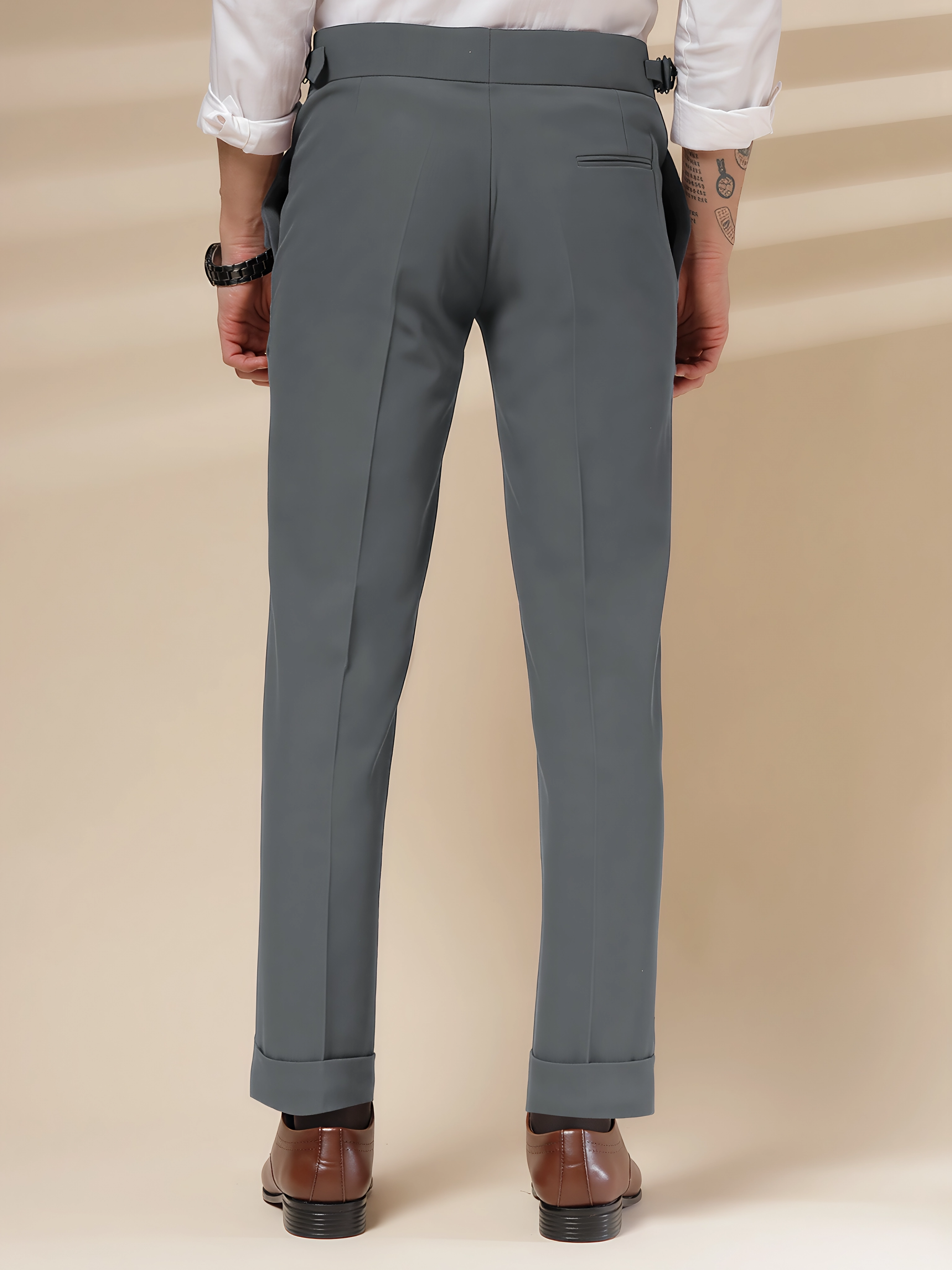 Italian Stone Grey Signature Gurkha Pants by ITALIAN VEGA®