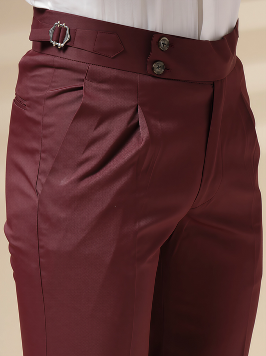 Wine Signature Buttoned Gurkha Pants by Italian Vega®