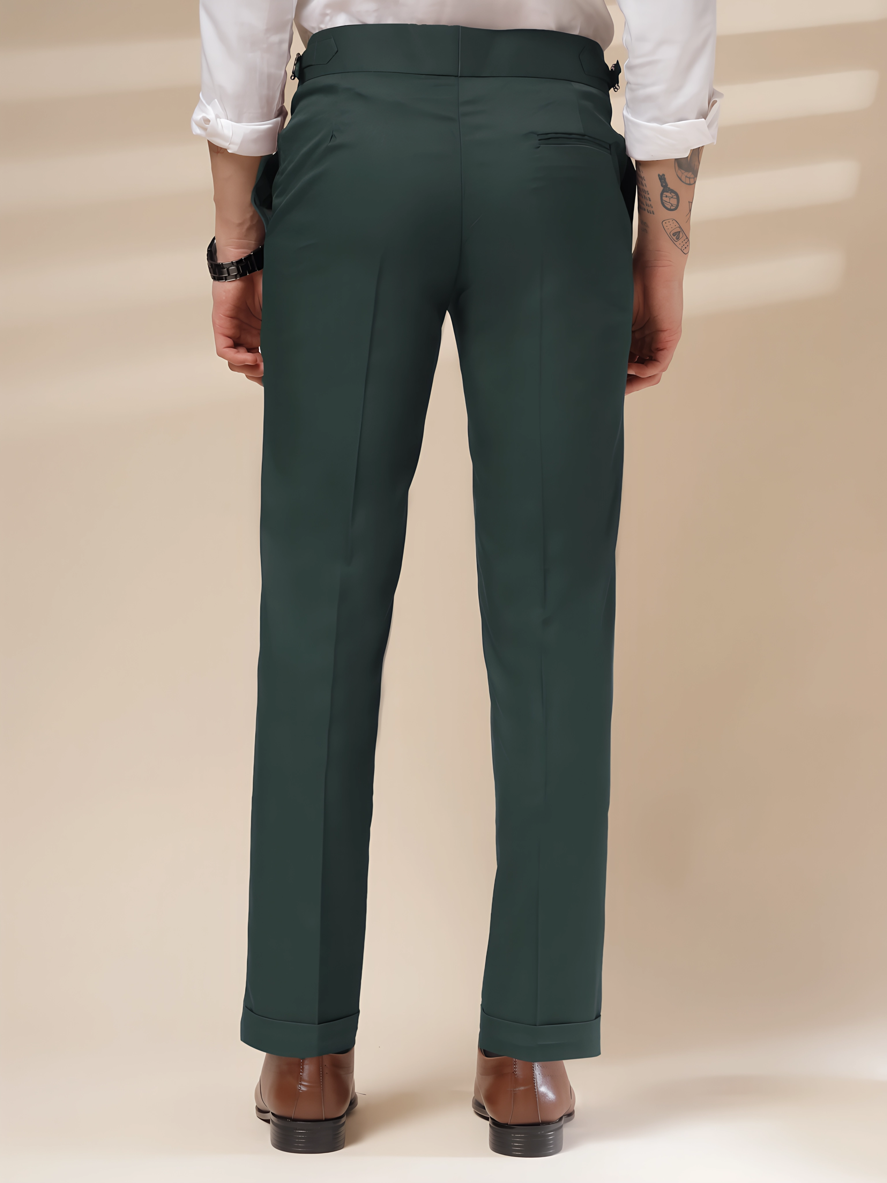 Bottle Green Signature Buttoned Gurkha Pants by ITALIAN VEGA®