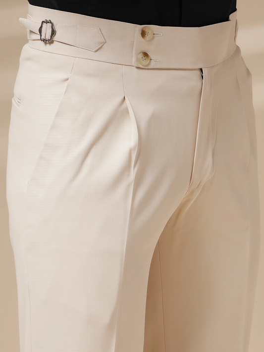 Beige Signature Buttoned Gurkha Pants by Italian Vega®