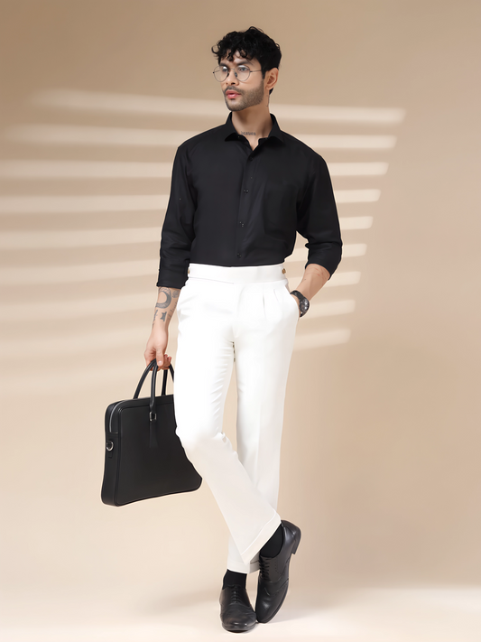 Frost White Classic Buttoned Gurkha Pants by Italian Vega®