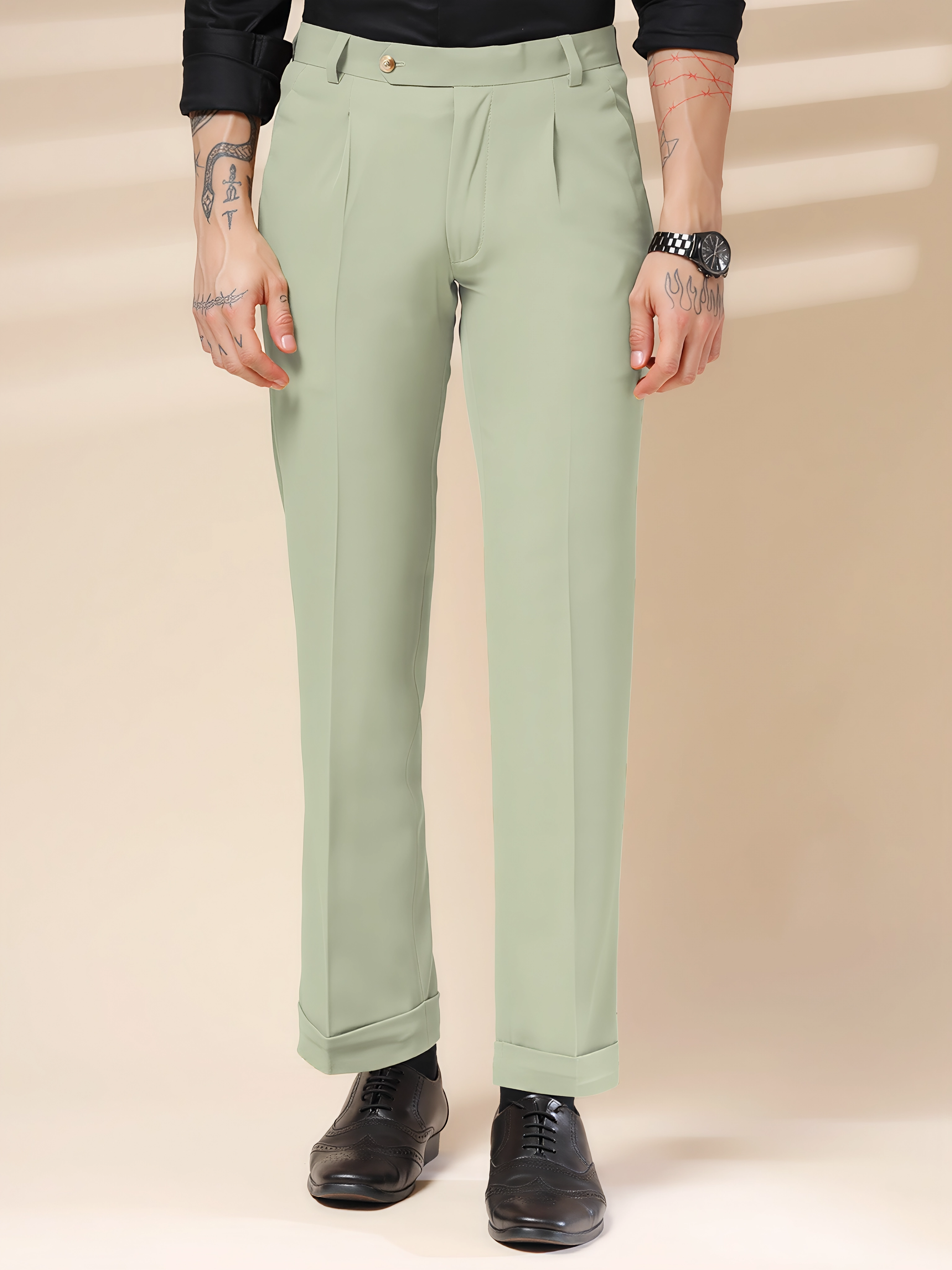 Lime Men Pleated Trouser by Italian Vega®