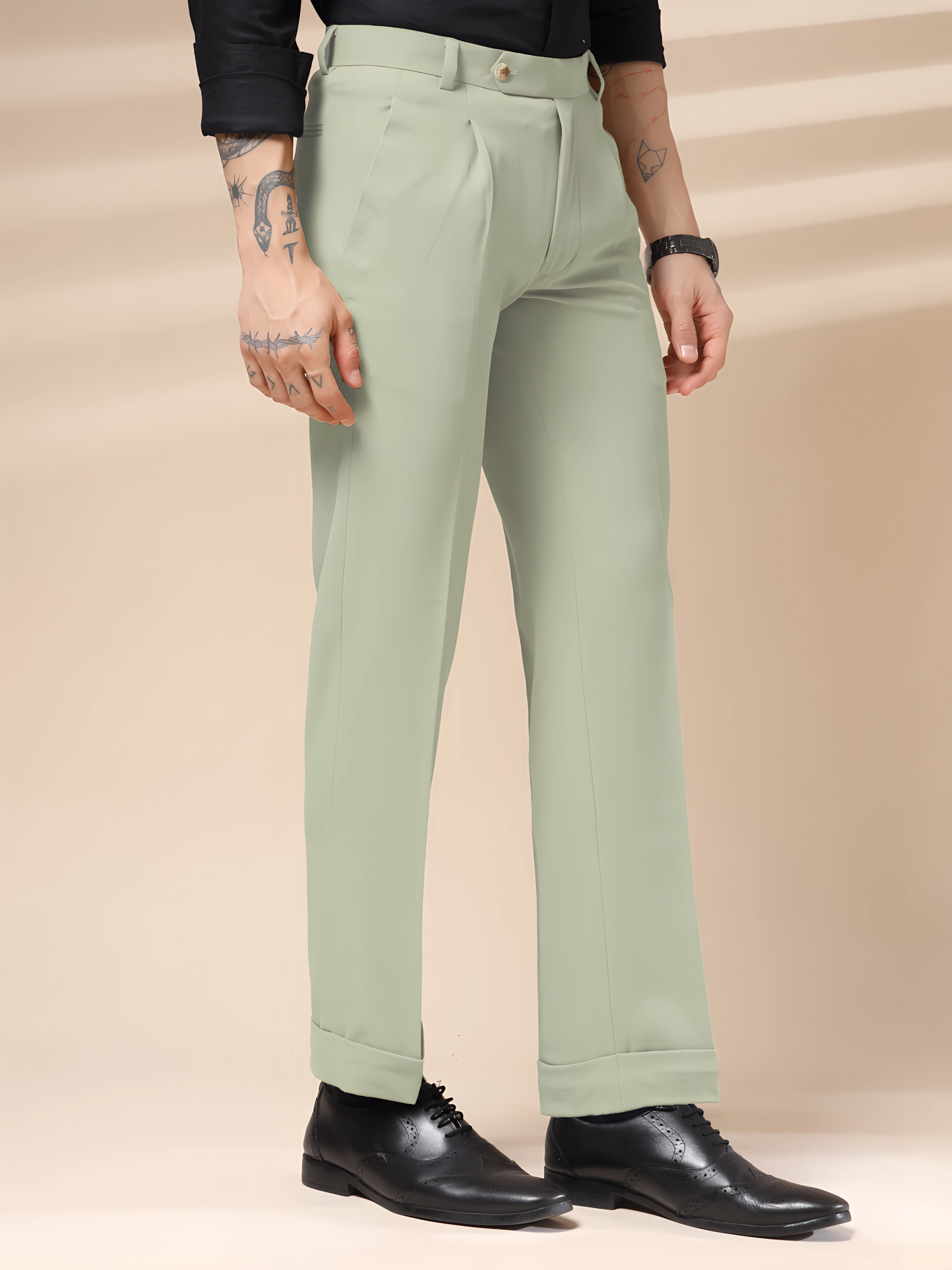 Lime Men Pleated Trouser by Italian Vega®