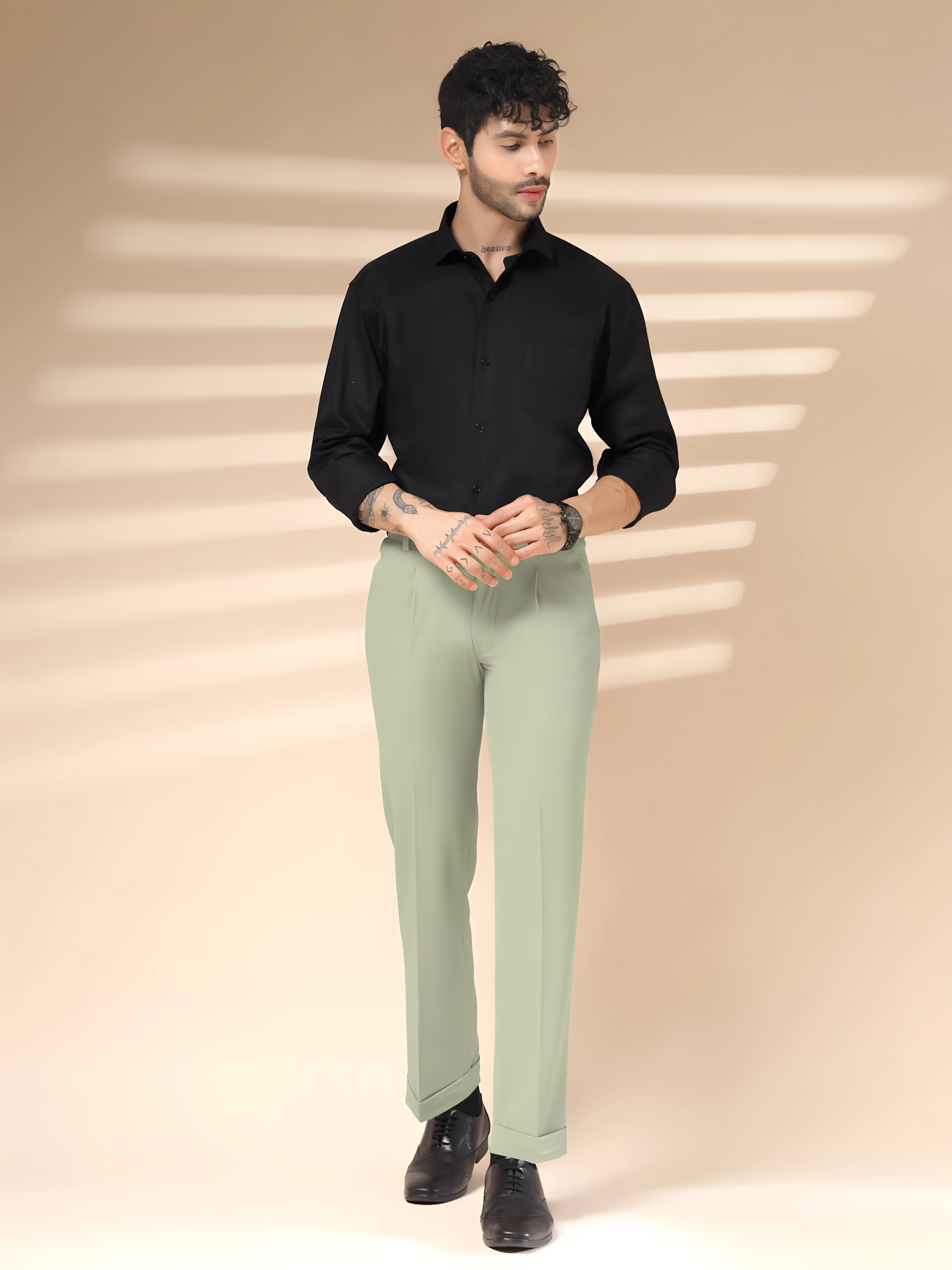Lime Men Pleated Trouser by Italian Vega®