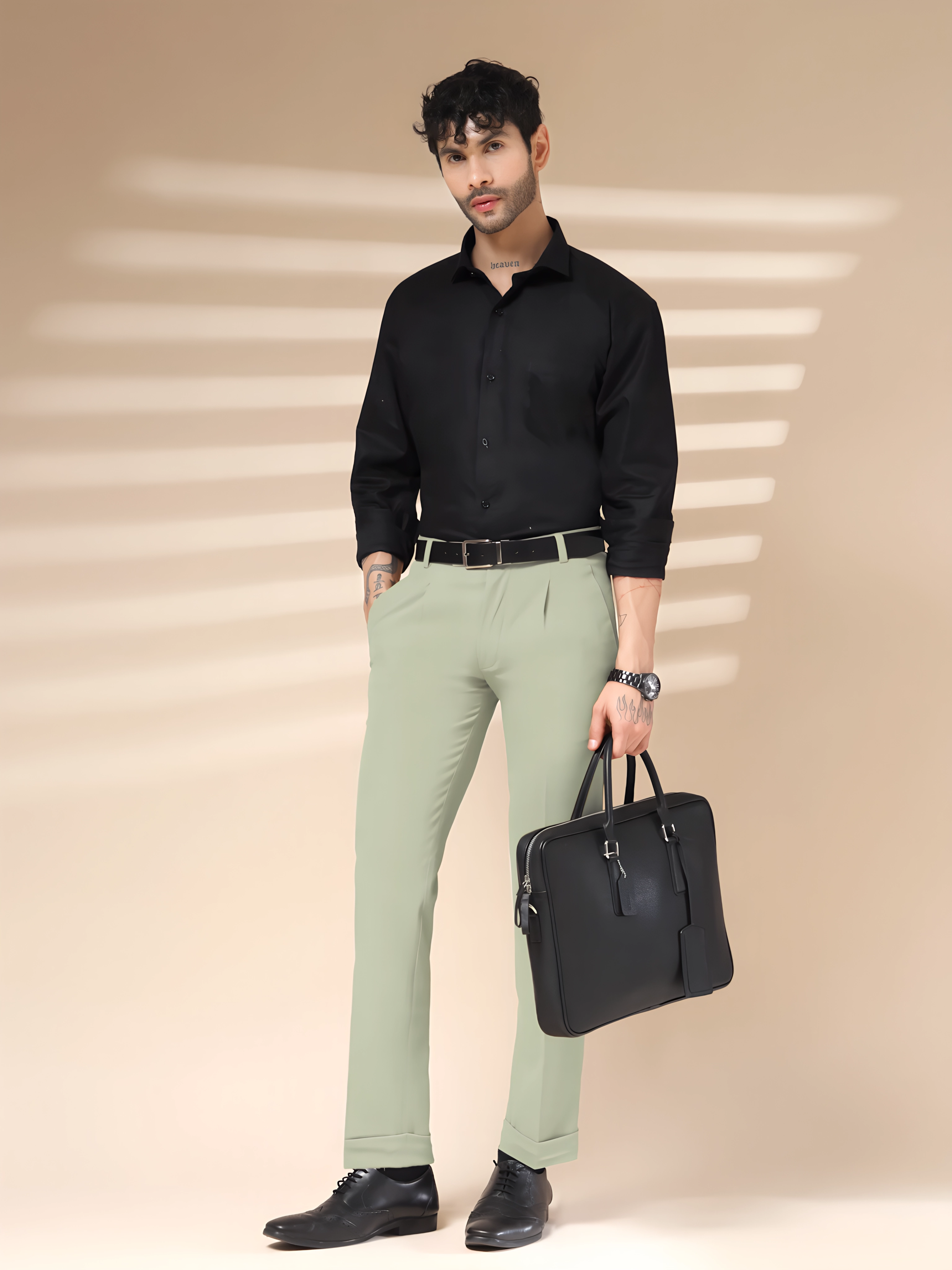 Lime Men Pleated Trouser by Italian Vega®