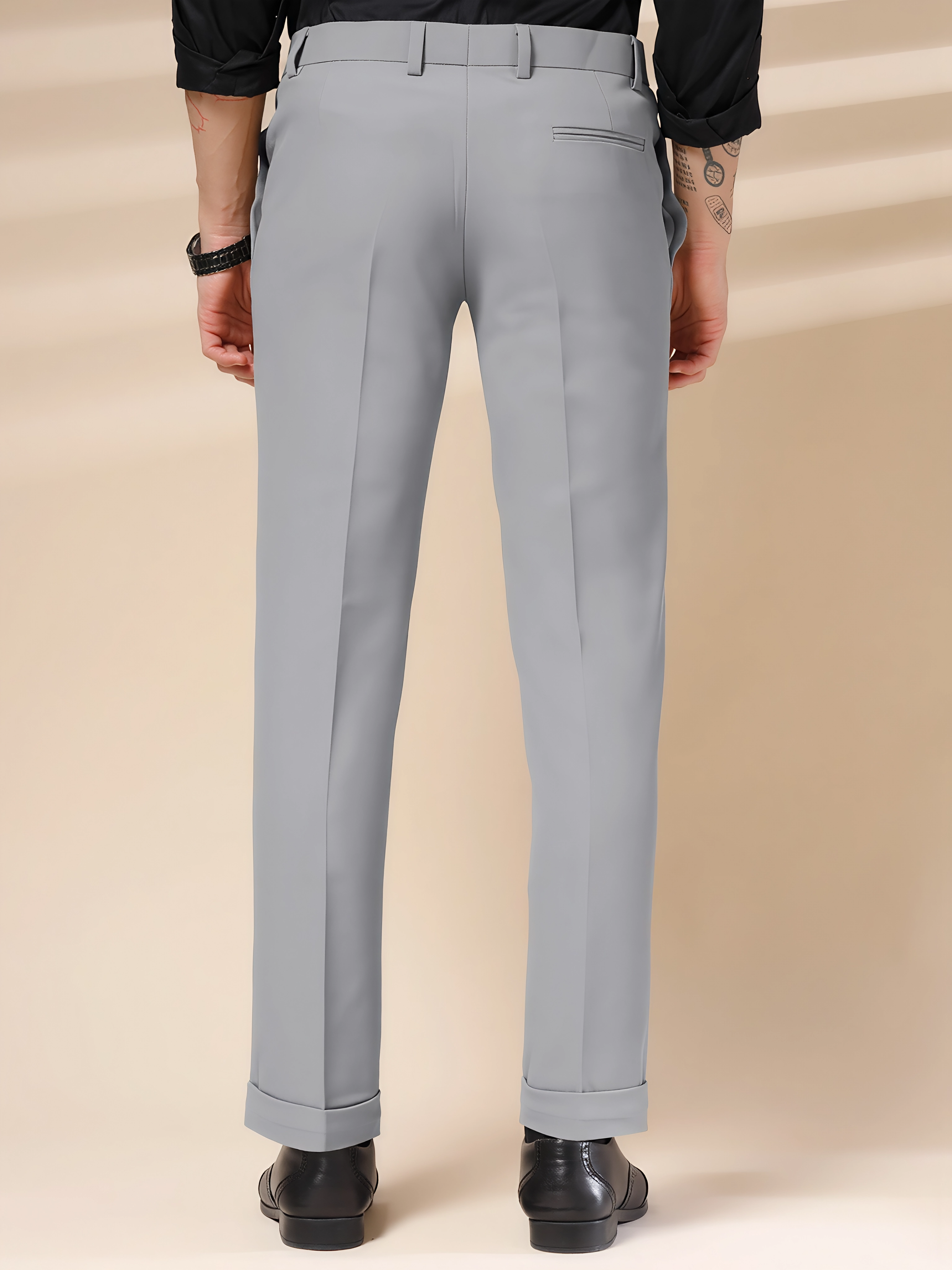 Ash Grey Men Pleated Trouser by ITALIAN VEGA®