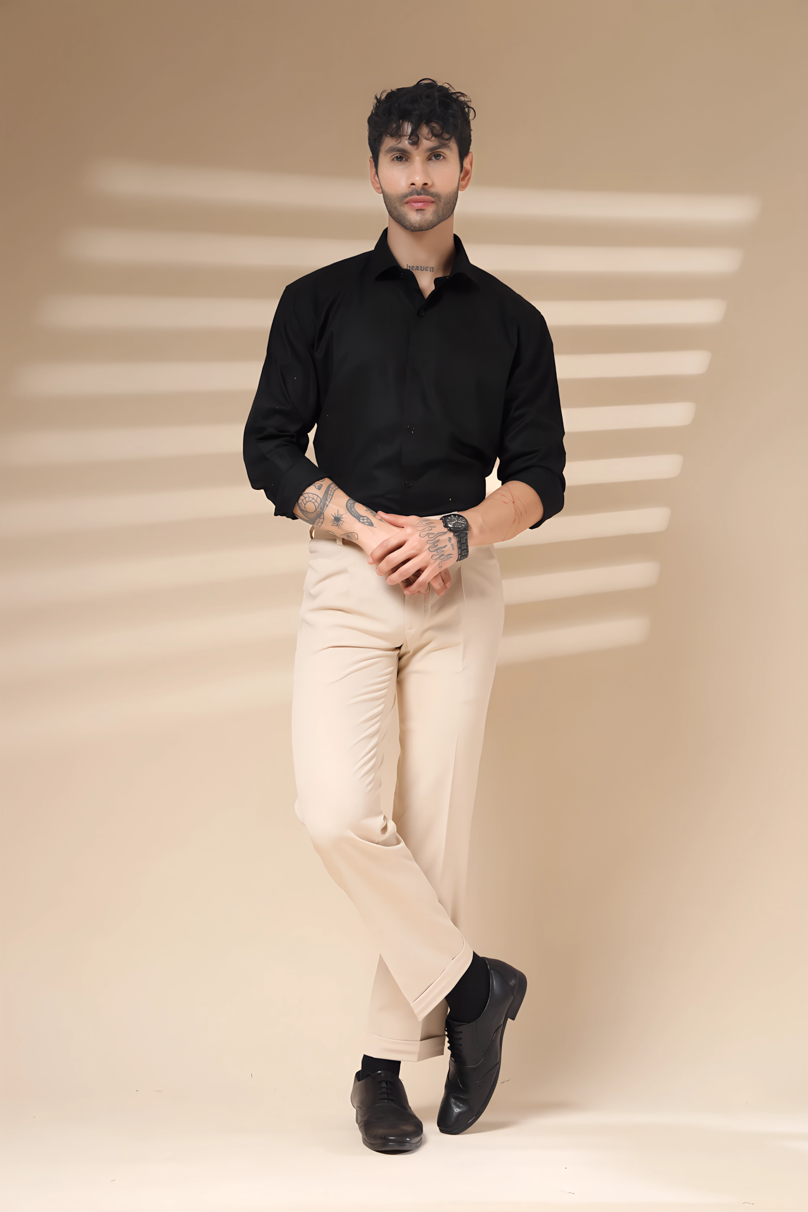 Beige Men Pleated Trouser by Italian Vega®