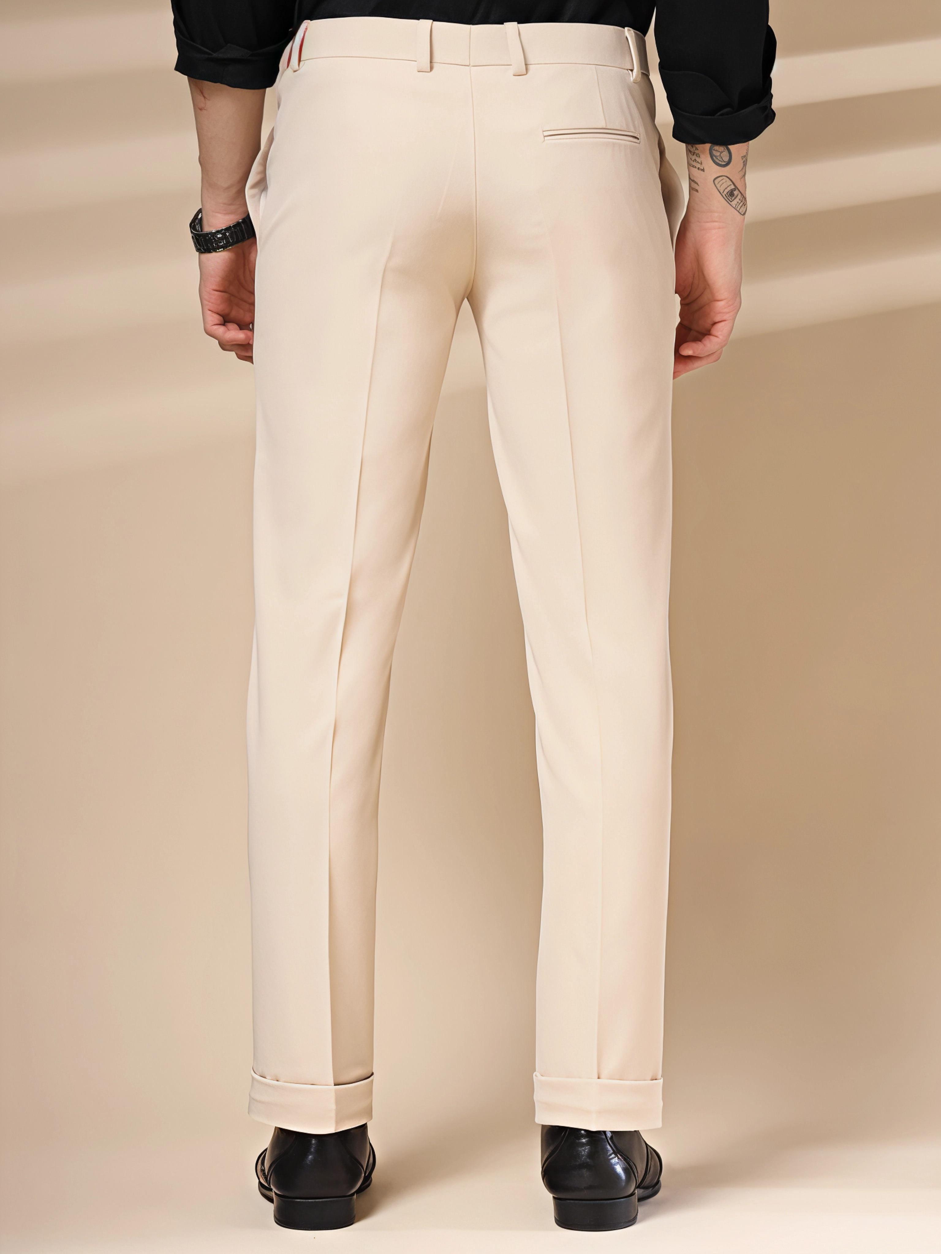 Beige Men Pleated Trouser by Italian Vega®