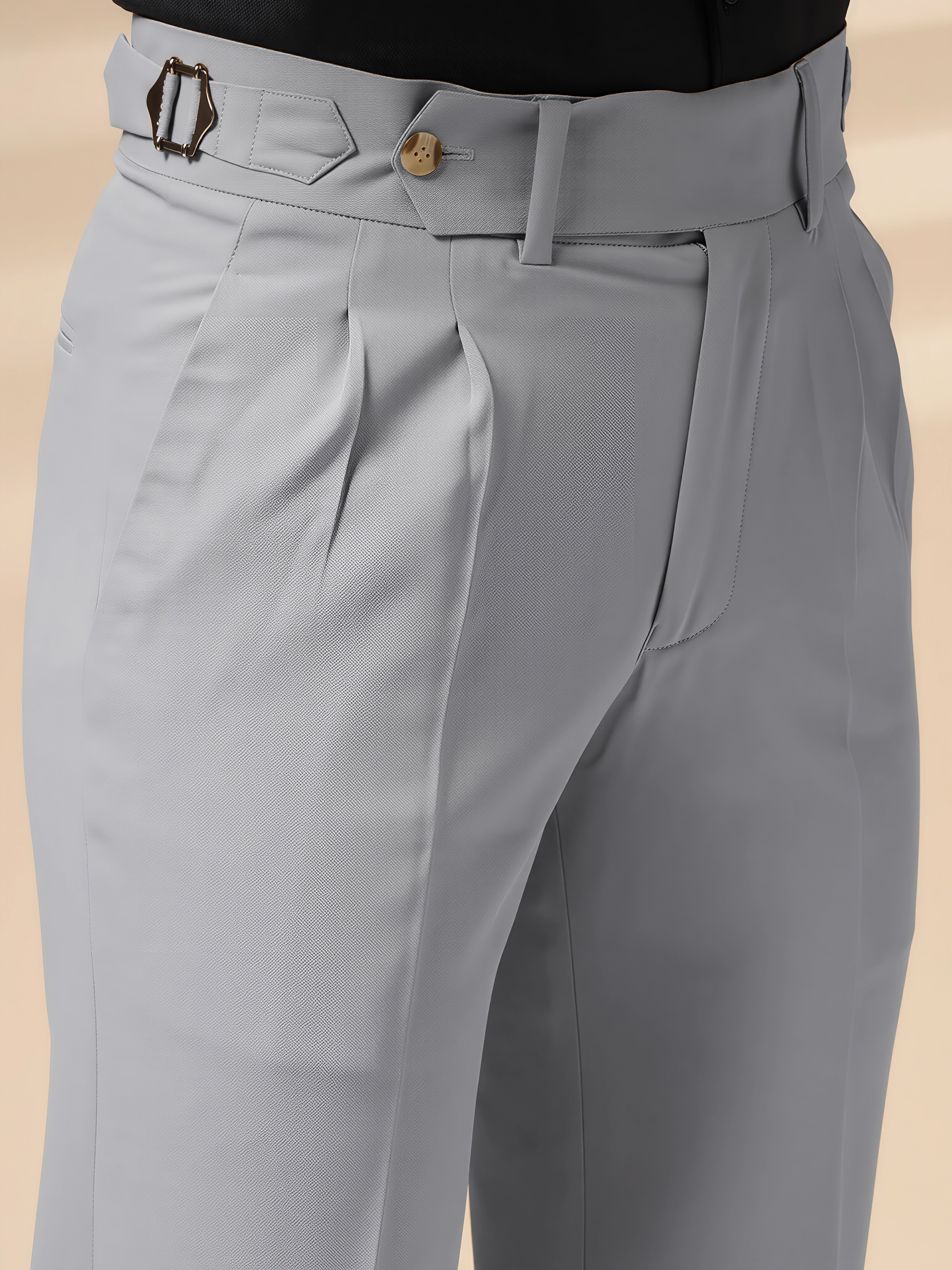 Italian Ash Grey Signature Gurkha Pants by ITALIAN VEGA®