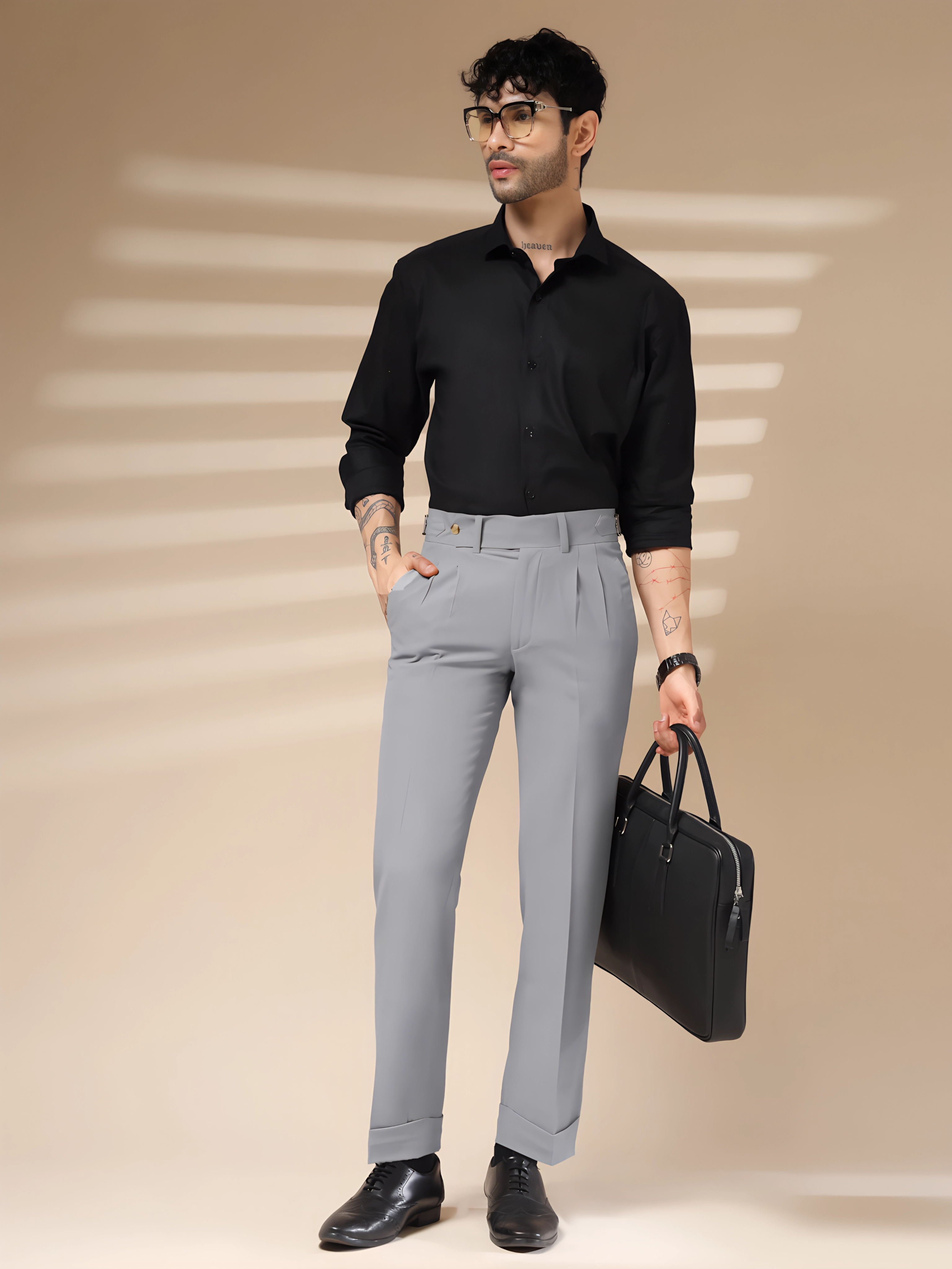 Italian Ash Grey Signature Gurkha Pants by ITALIAN VEGA®