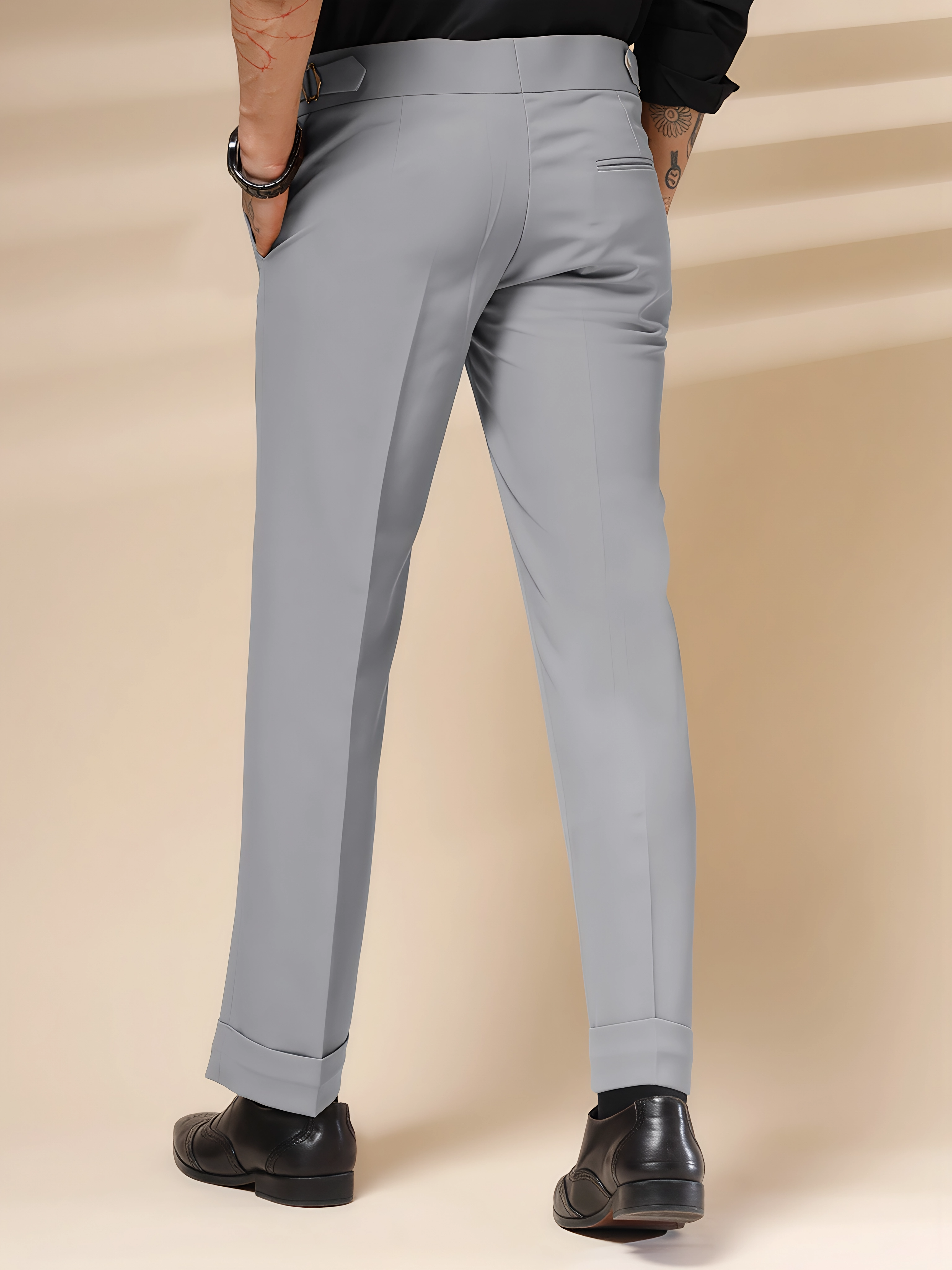 Italian Ash Grey Signature Gurkha Pants by ITALIAN VEGA®