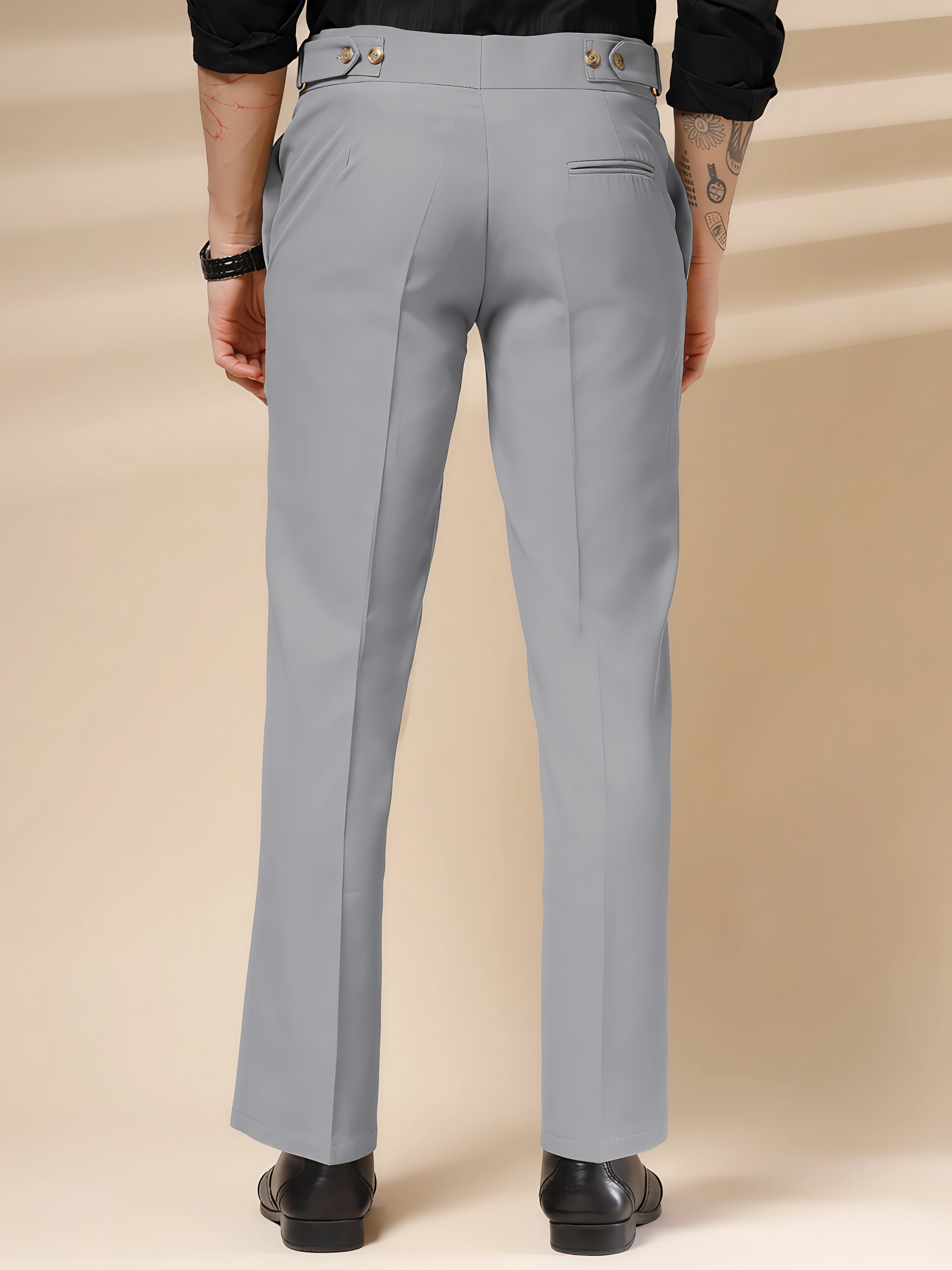 Ash Grey Oxford Gurkha Trouser by ITALIAN VEGA®