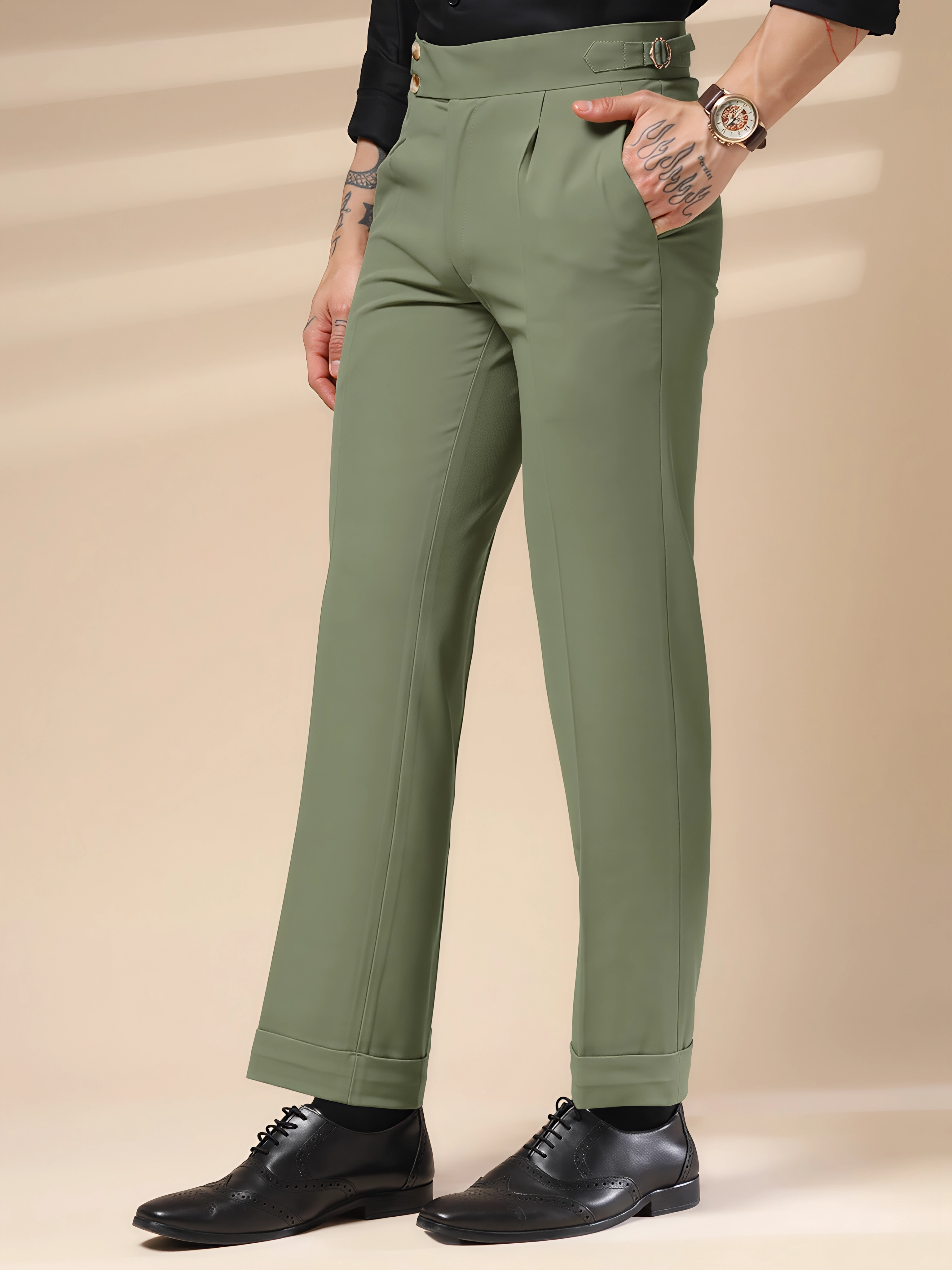 Pebble Signature Buttoned Gurkha Pants by ITALIAN VEGA®