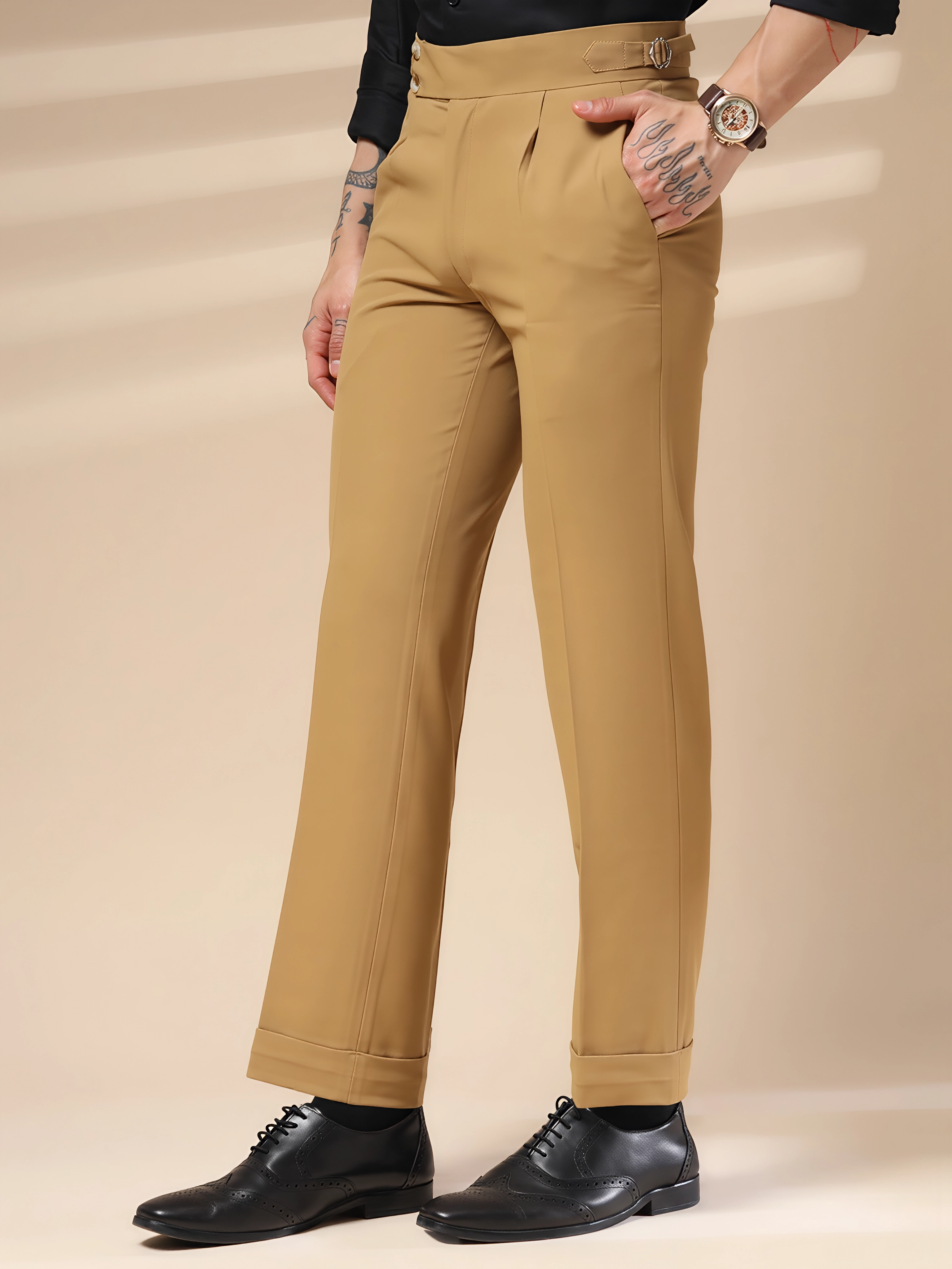Camel Signature Buttoned Gurkha Pants by ITALIAN VEGA®