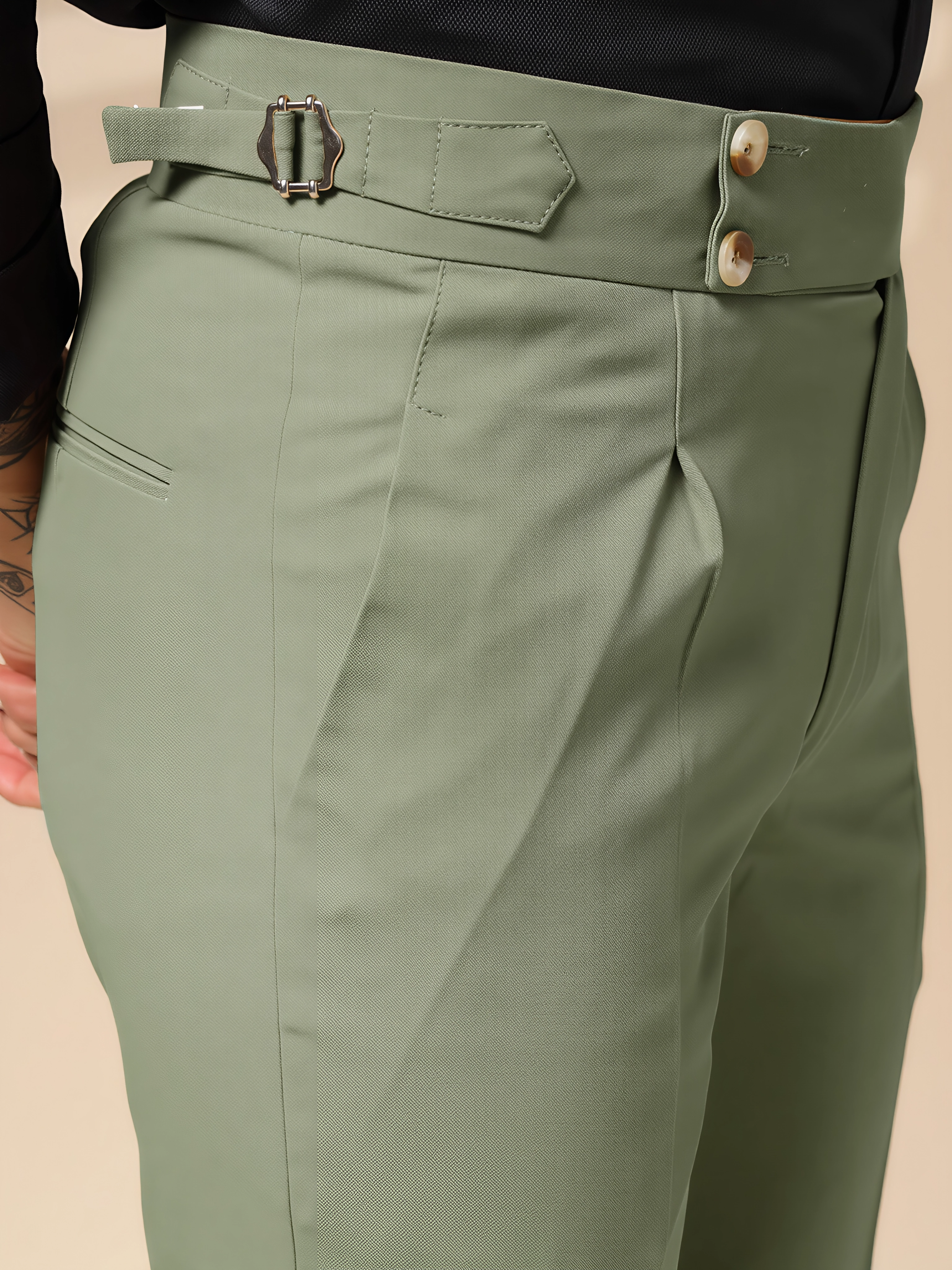 Pebble Signature Buttoned Gurkha Pants by ITALIAN VEGA®