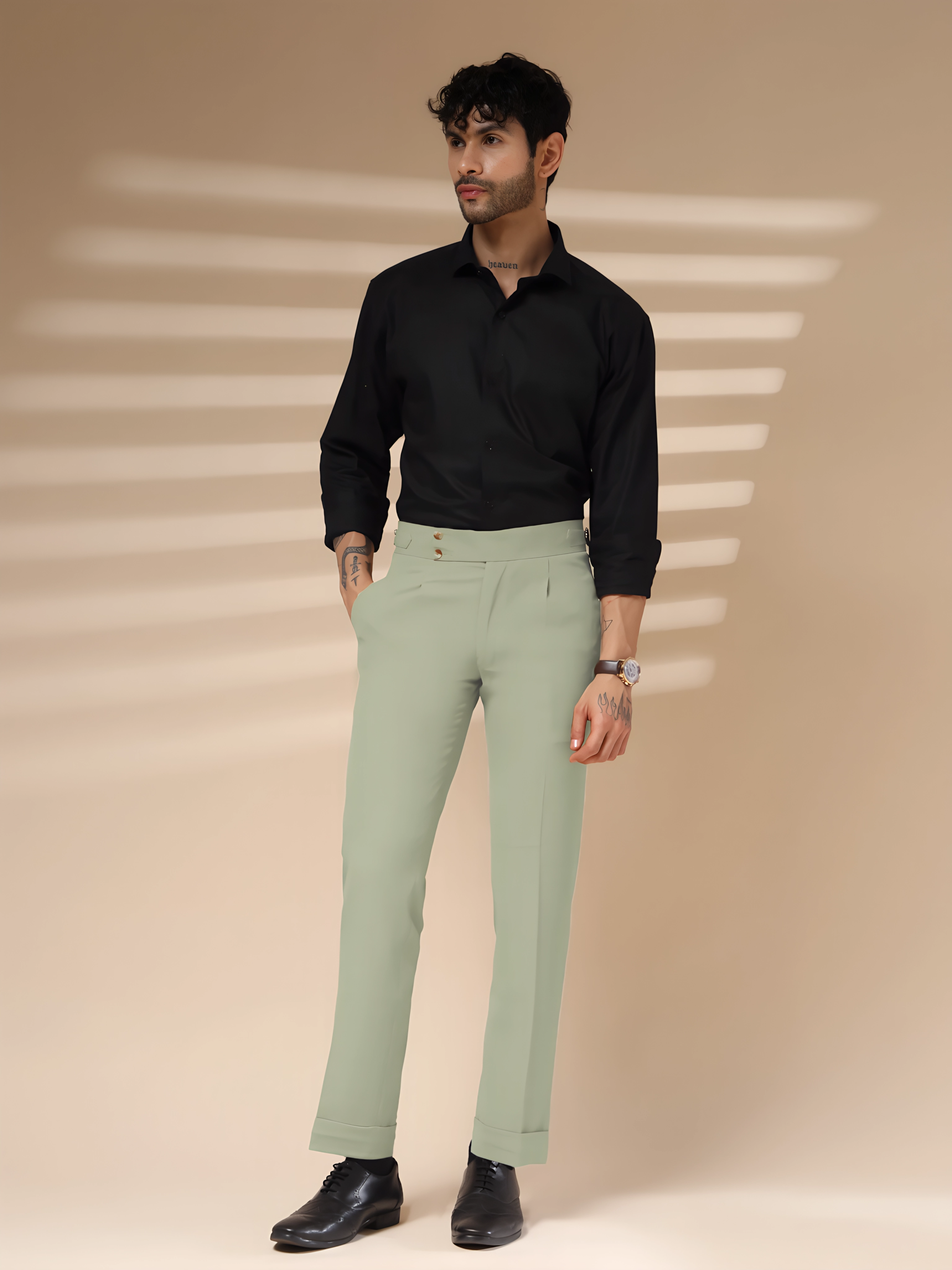 Lime Signature Buttoned Gurkha Pants by ITALIAN VEGA®