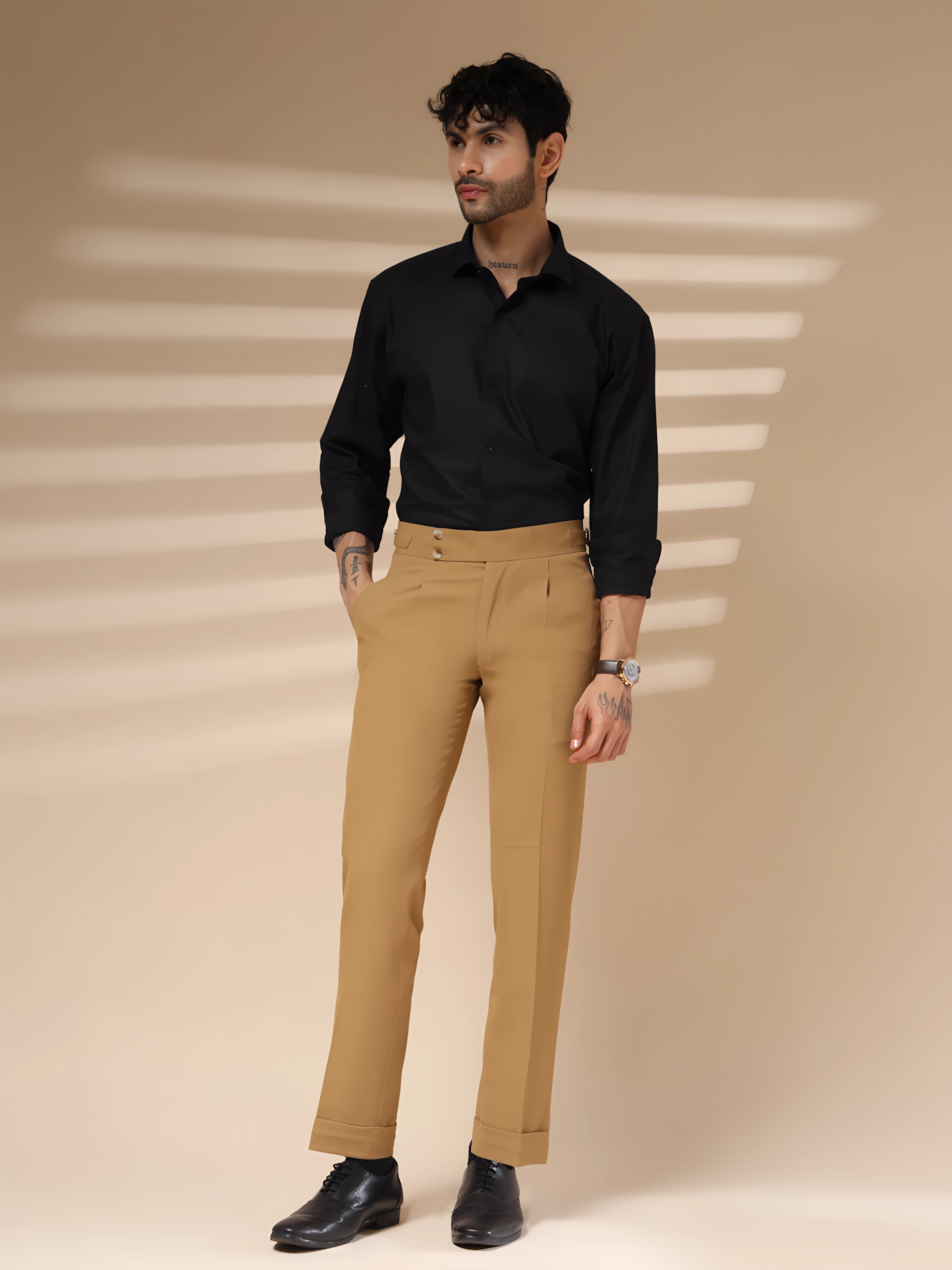 Camel Signature Buttoned Gurkha Pants by ITALIAN VEGA®