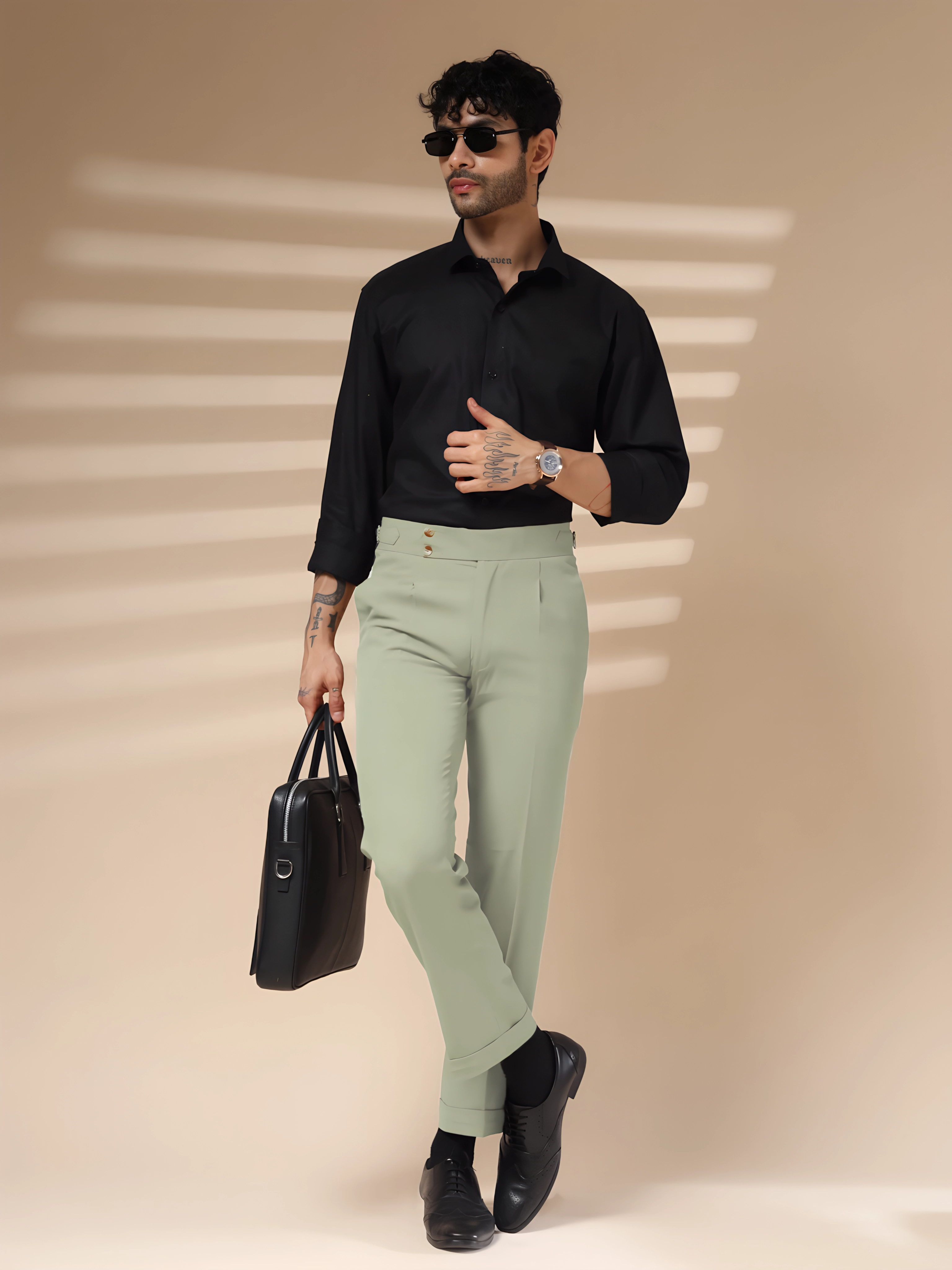 Lime Signature Buttoned Gurkha Pants by ITALIAN VEGA®
