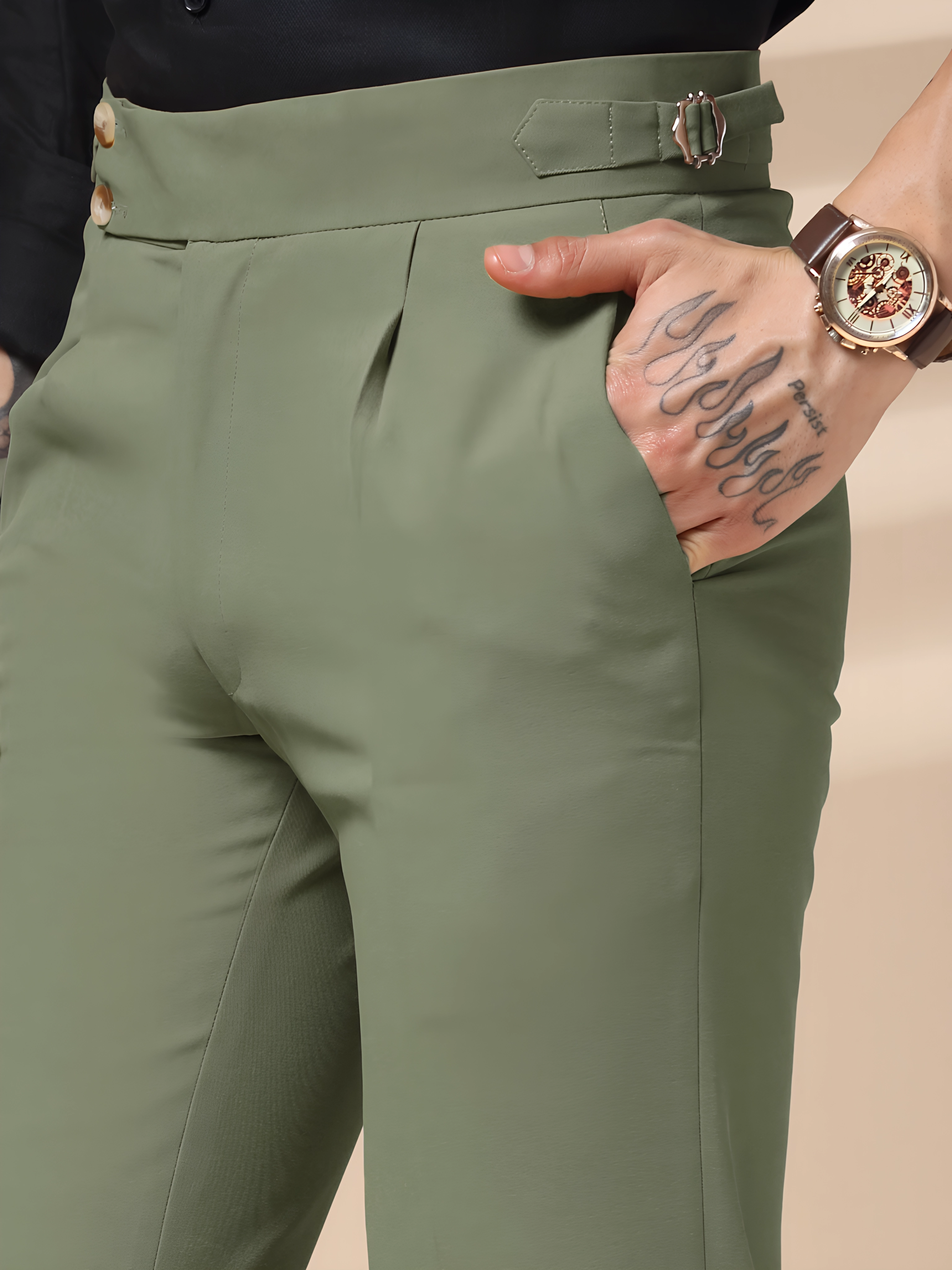 Pebble Signature Buttoned Gurkha Pants by ITALIAN VEGA®