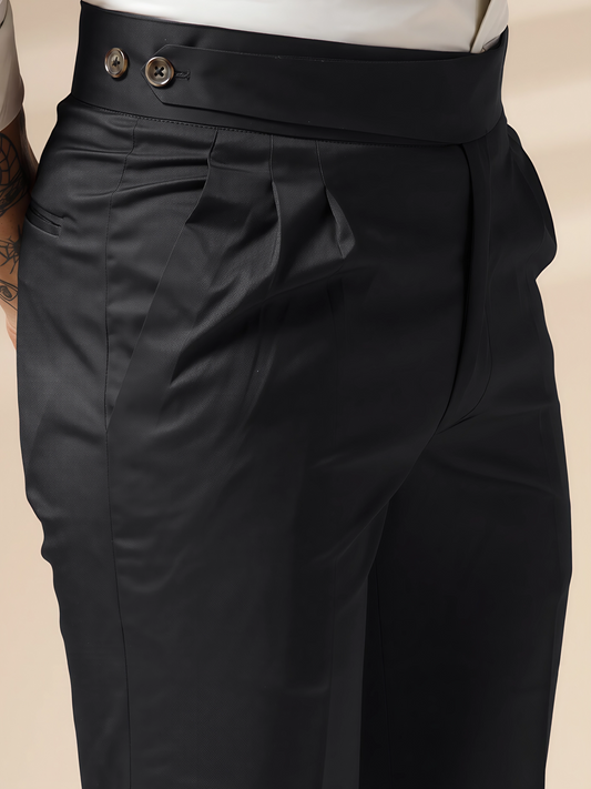 Black Classic Buttoned Gurkha Pants by Italian Vega®