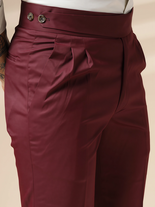 Wine Classic Buttoned Gurkha Pants by Italian Vega®