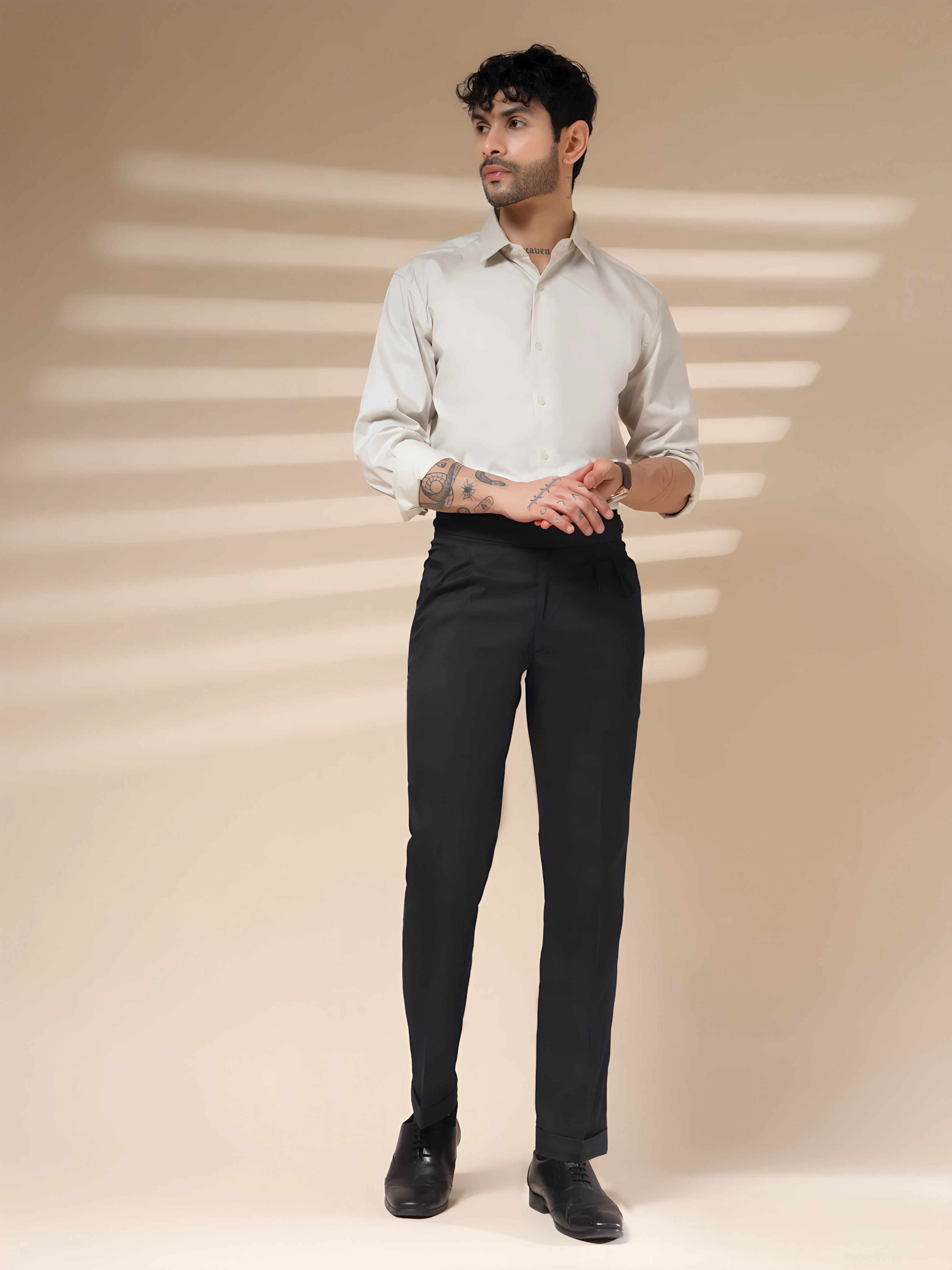 Black Classic Buttoned Gurkha Pants by TALIAN VEGA®