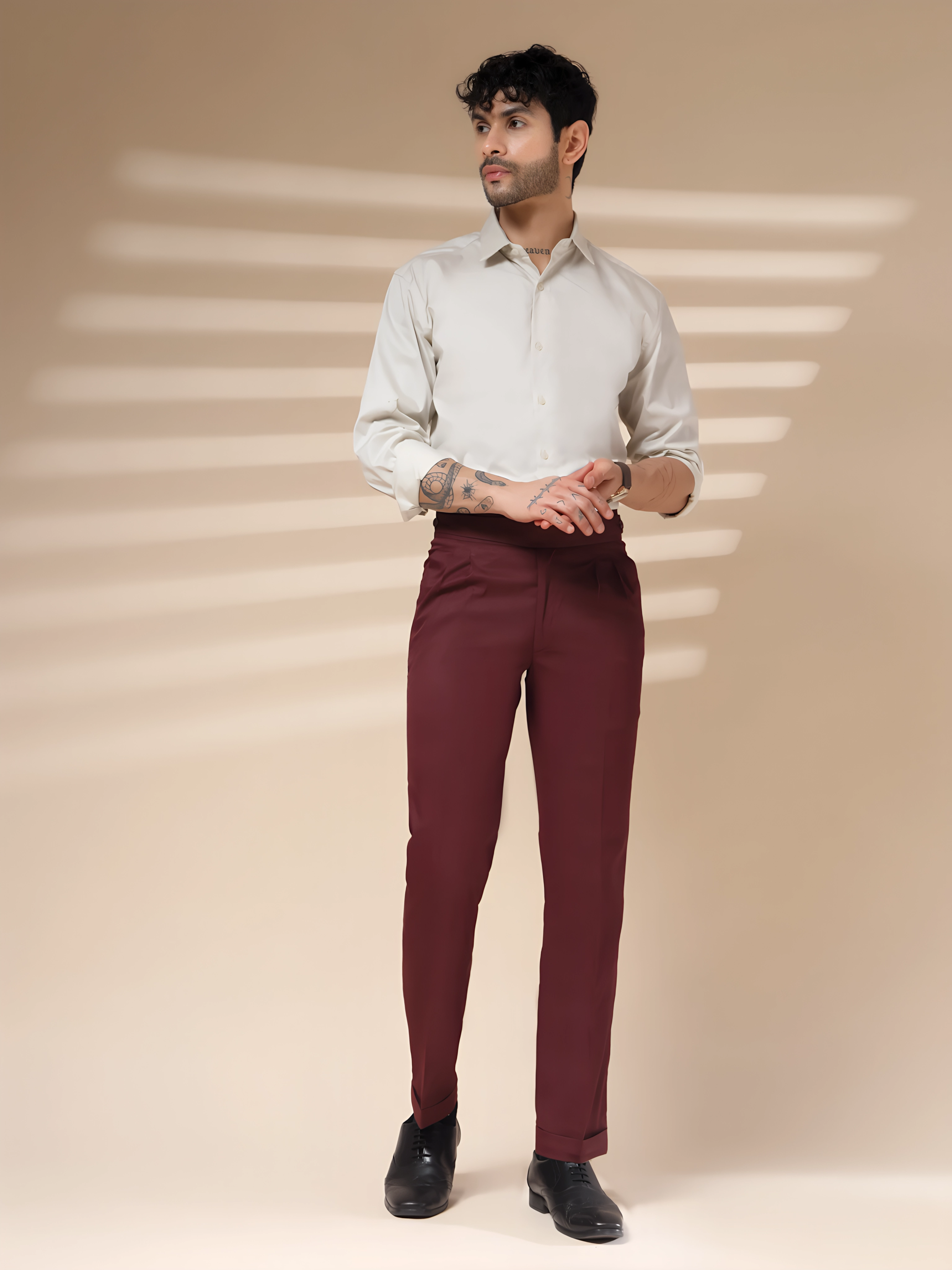 Wine Classic Buttoned Gurkha Pants by ITALIAN VEGA®