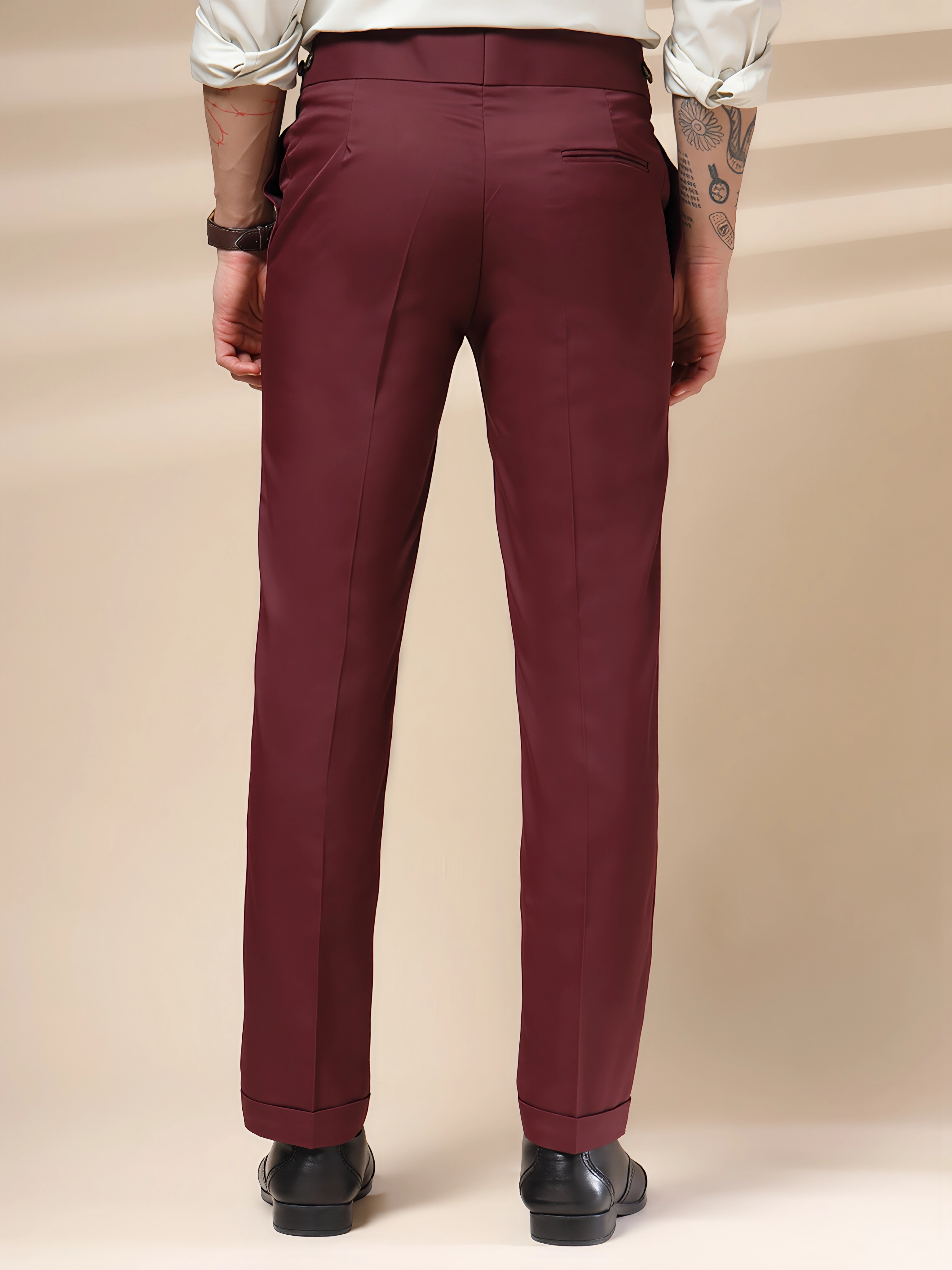 Wine Classic Buttoned Gurkha Pants by ITALIAN VEGA®