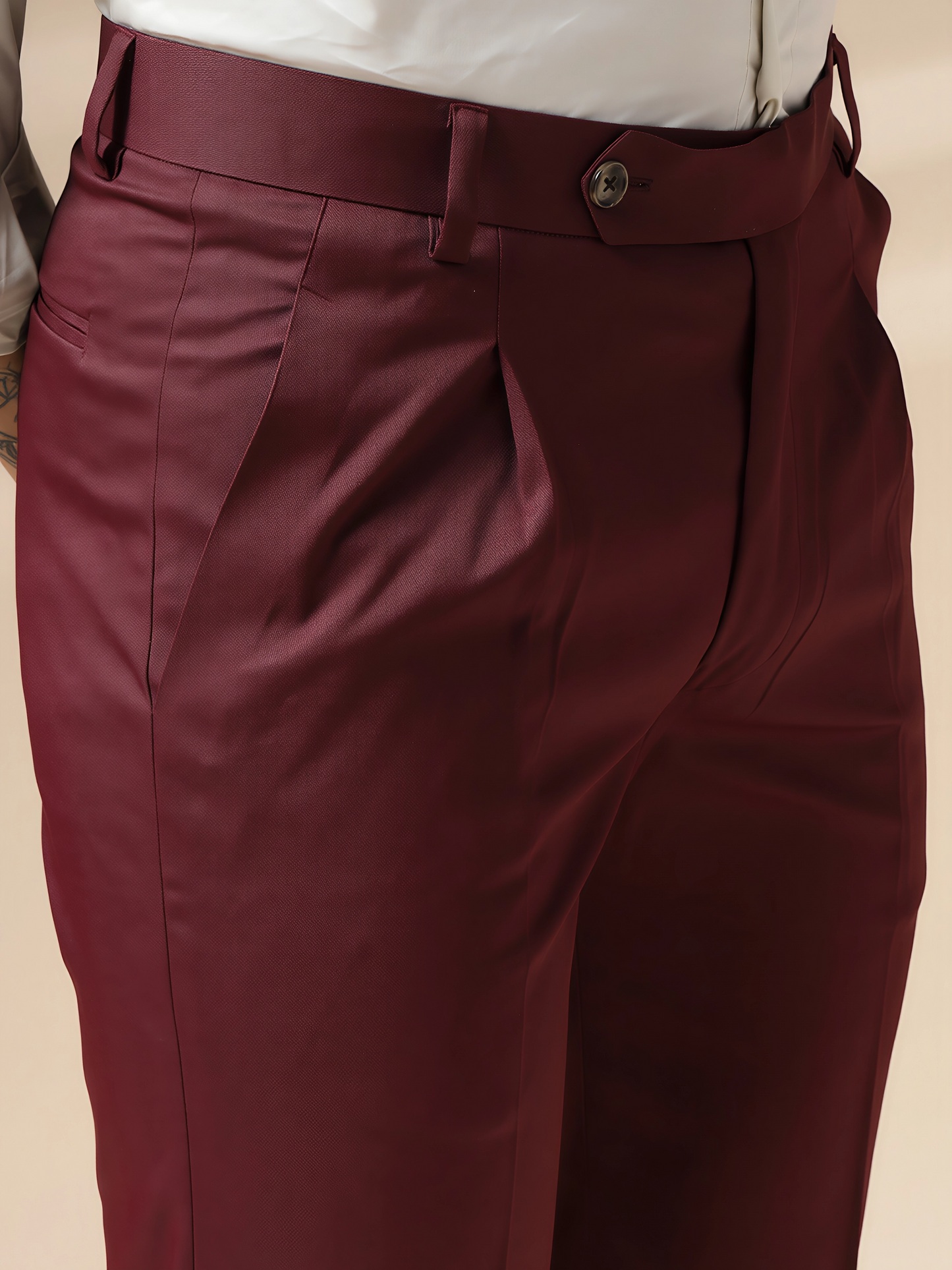 Wine Men Pleated Trouser by Italian Vega®