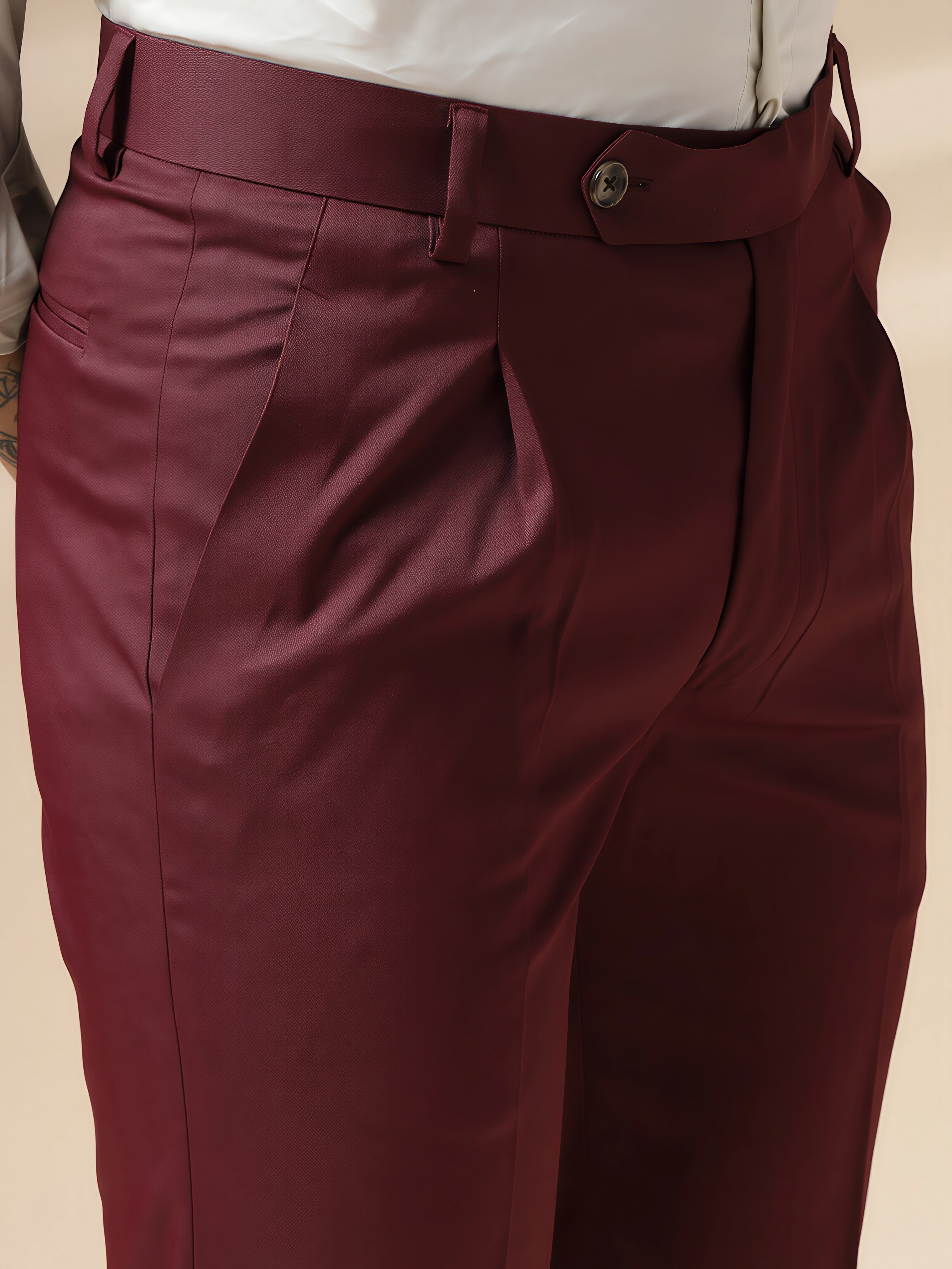 Wine Men Pleated Trouser by ITALIAN VEGA®