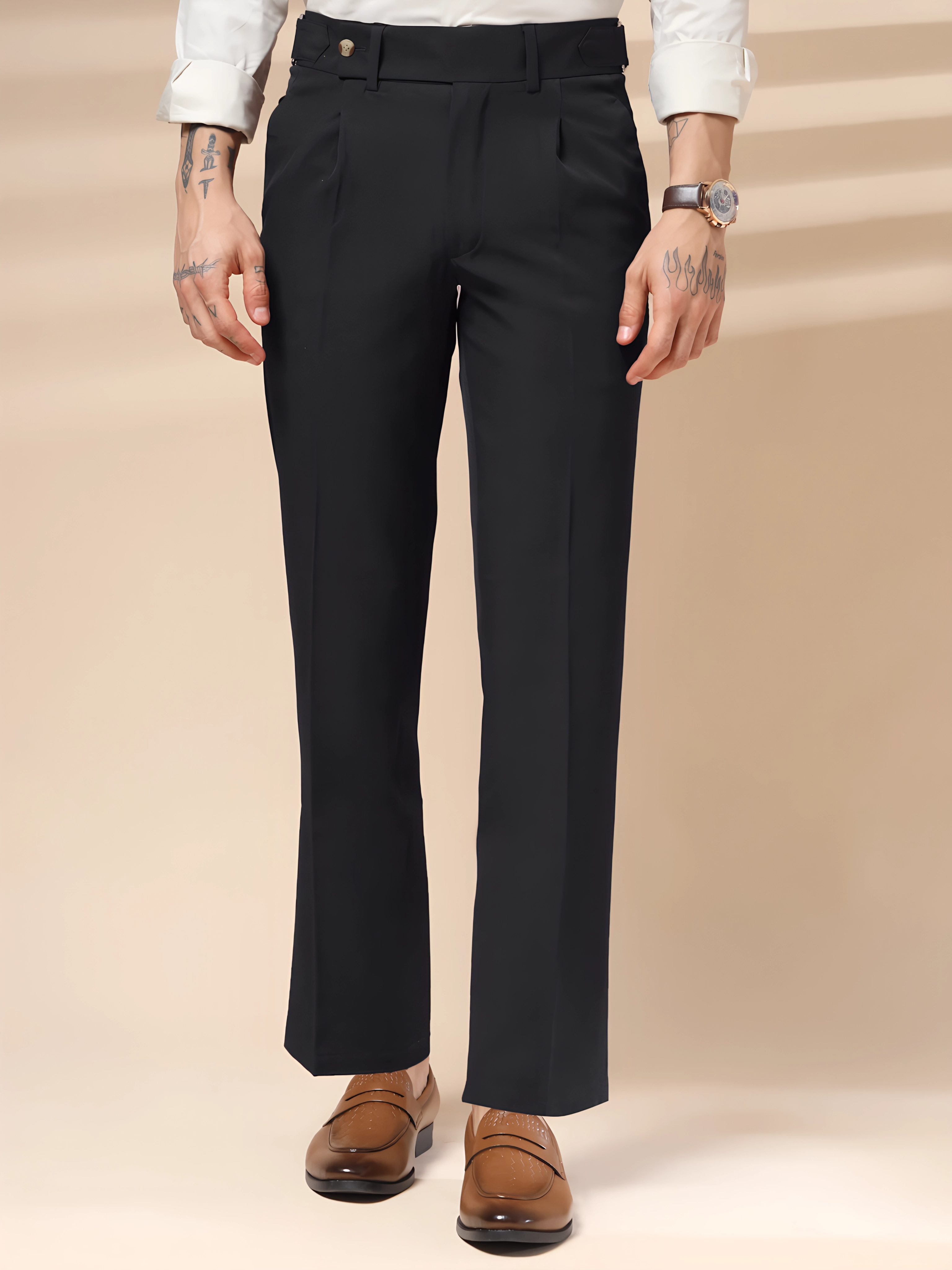 Black Oxford Gurkha Trouser by ITALIAN VEGA®