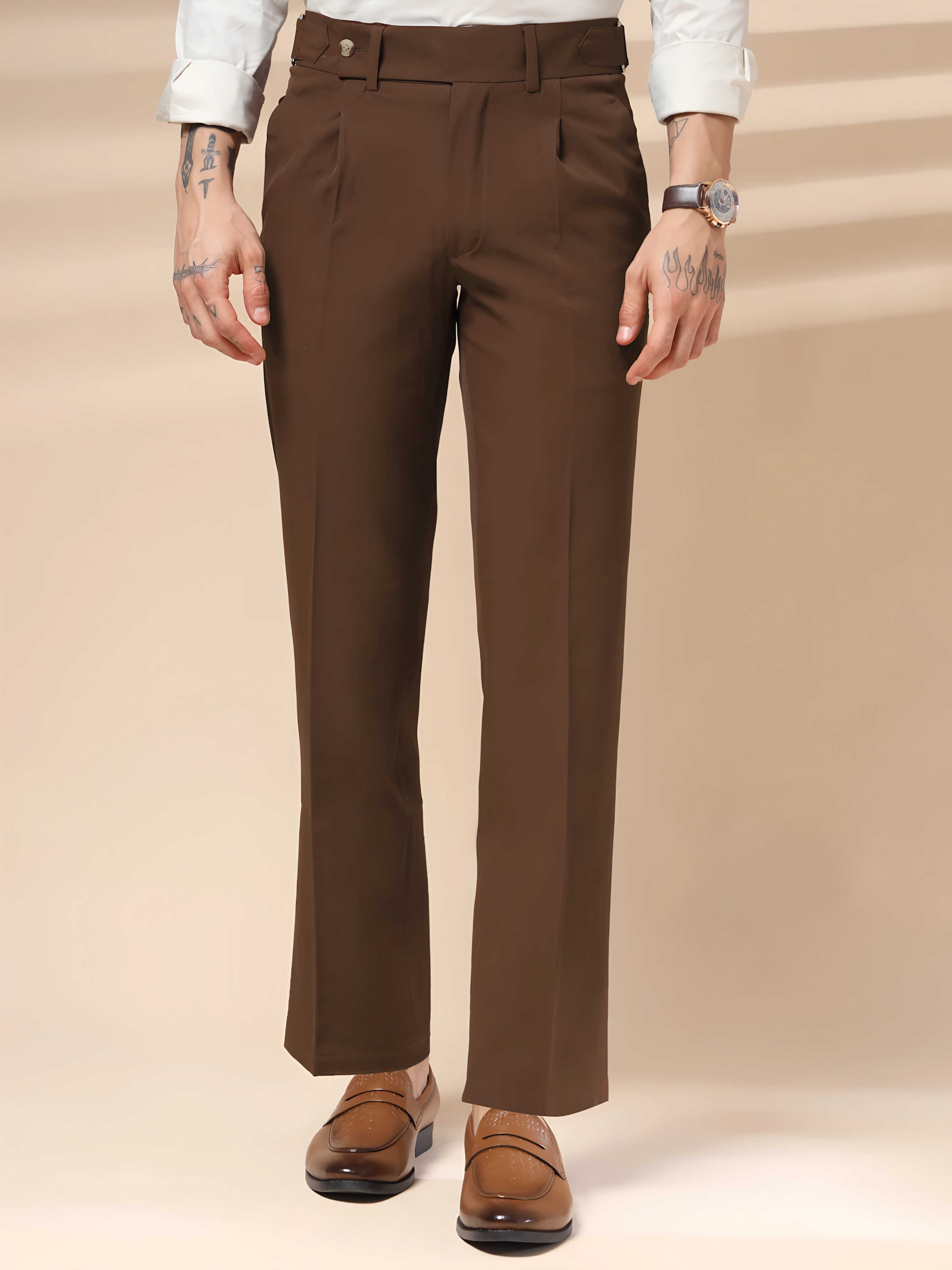 Brown Oxford Gurkha Trouser by ITALIAN VEGA®