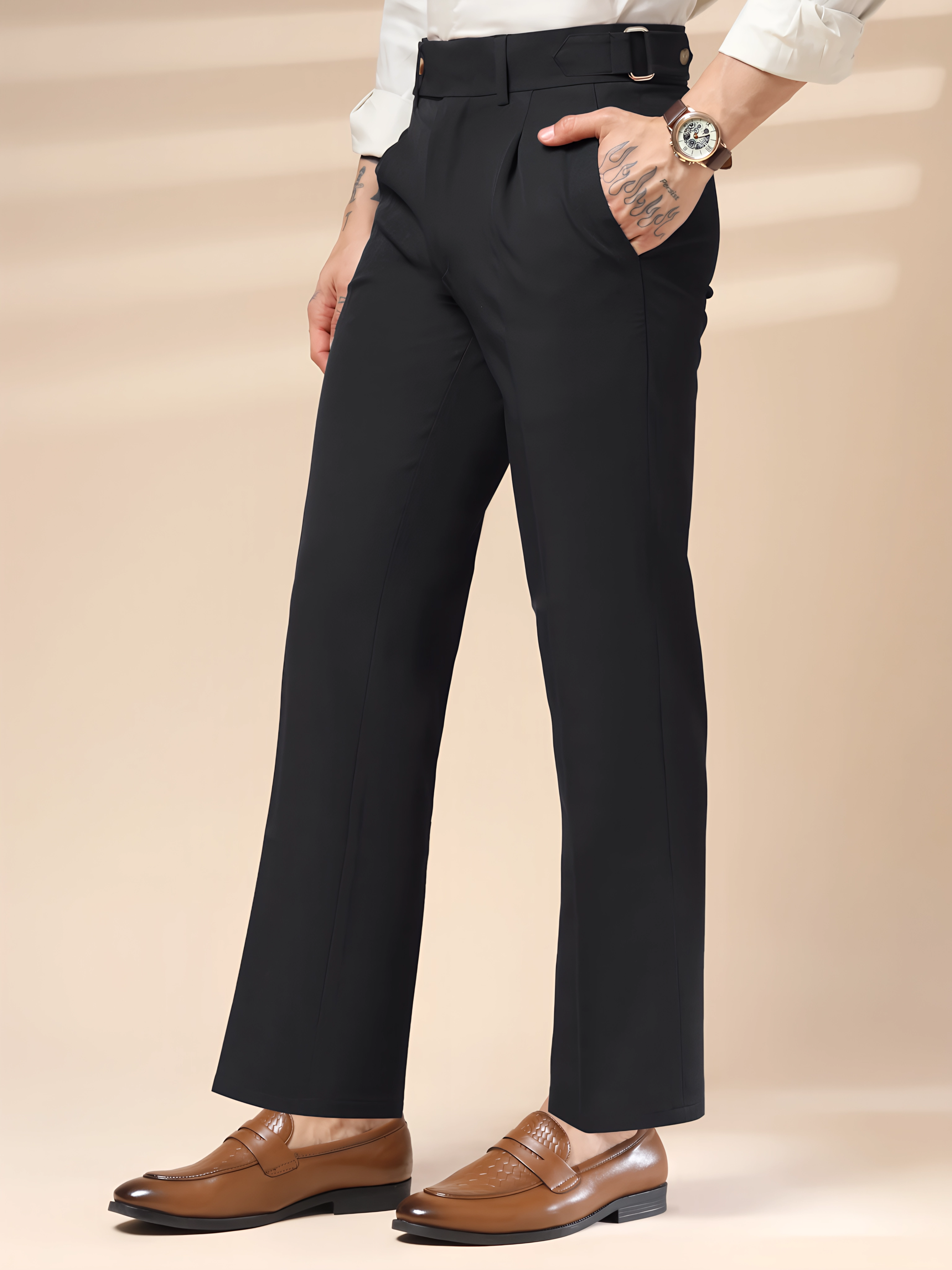 Black Oxford Gurkha Trouser by ITALIAN VEGA®
