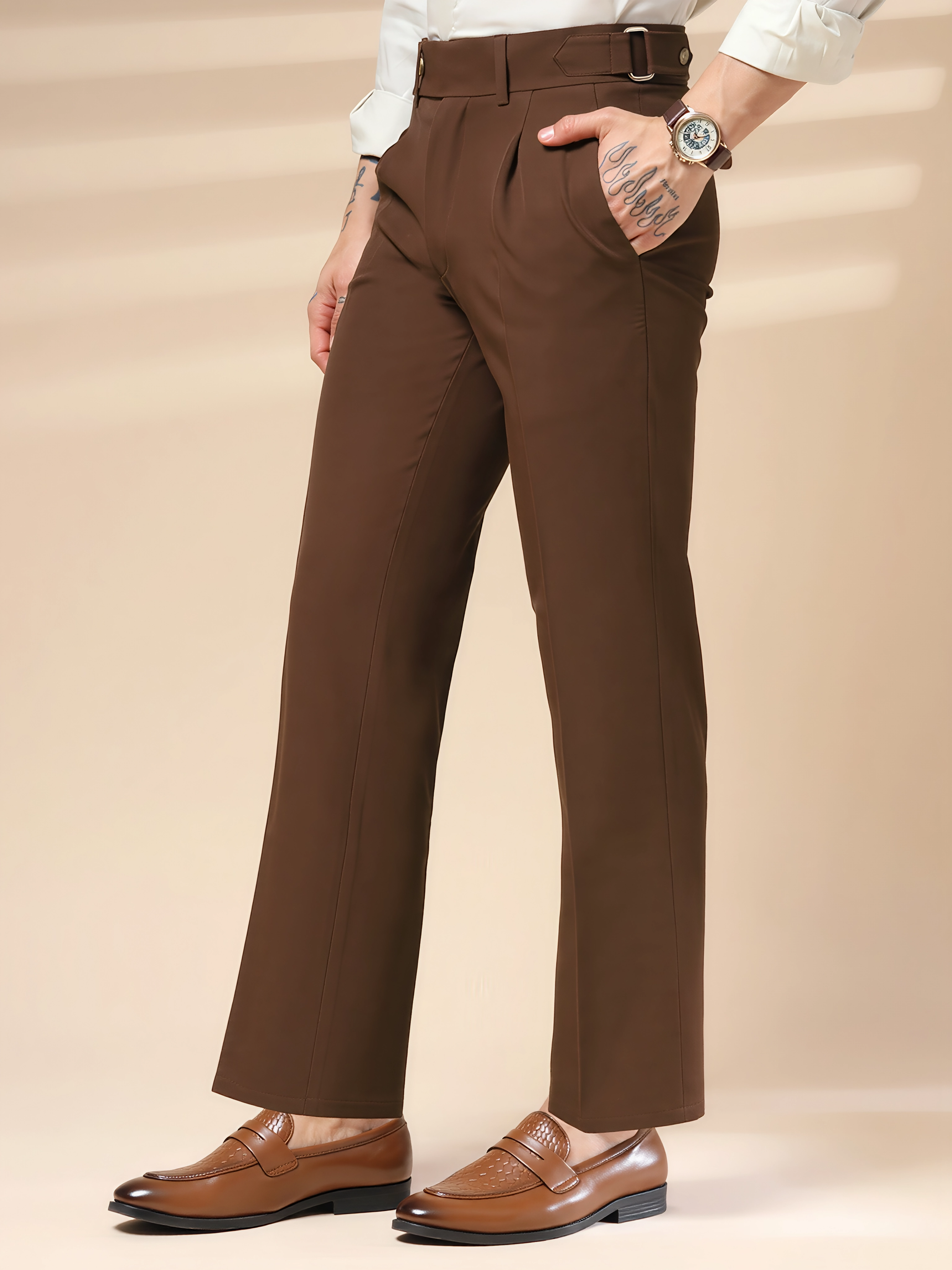 Brown Oxford Gurkha Trouser by ITALIAN VEGA®