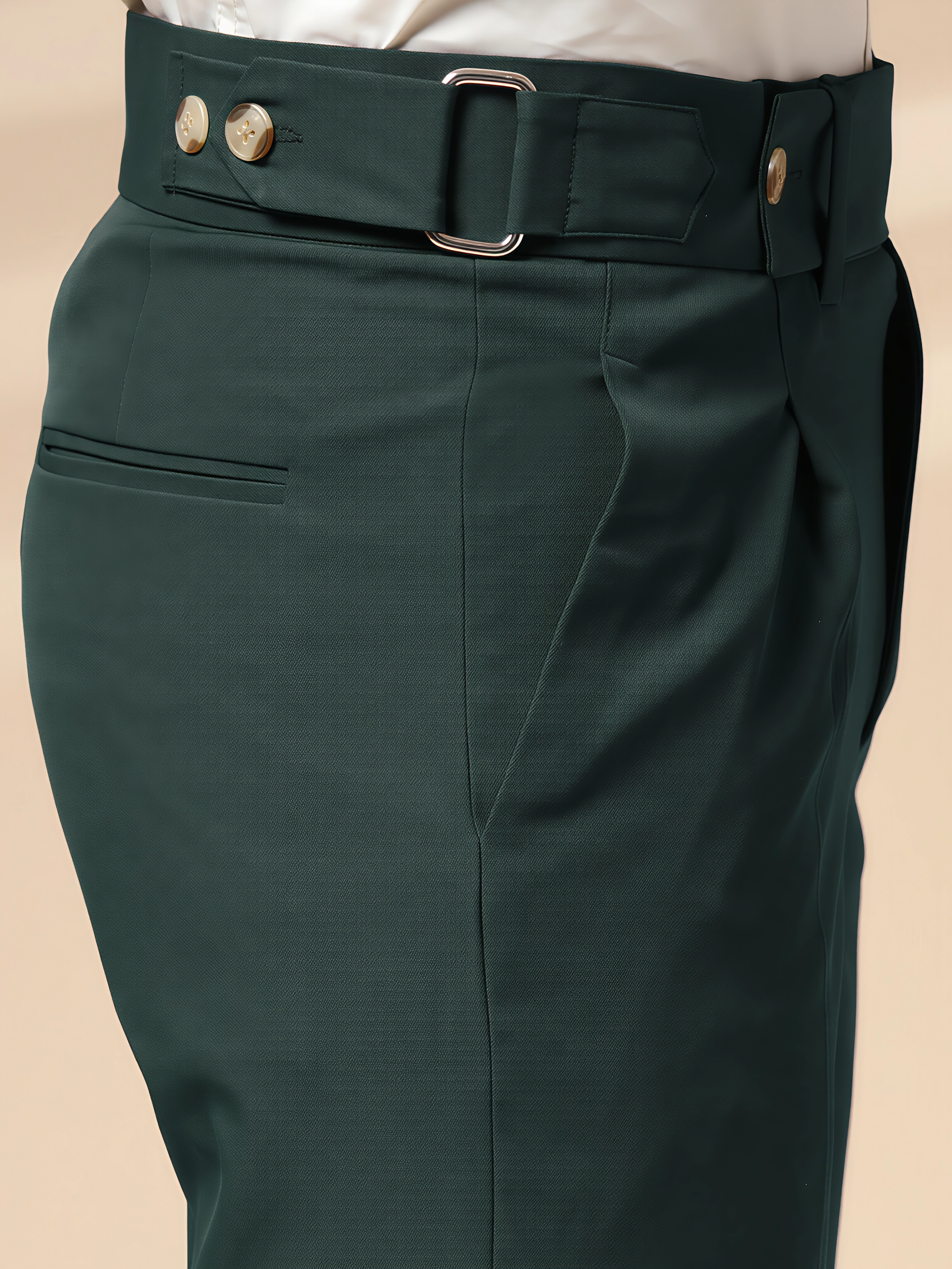Bottle Green Oxford Gurkha Trouser by ITALIAN VEGA®
