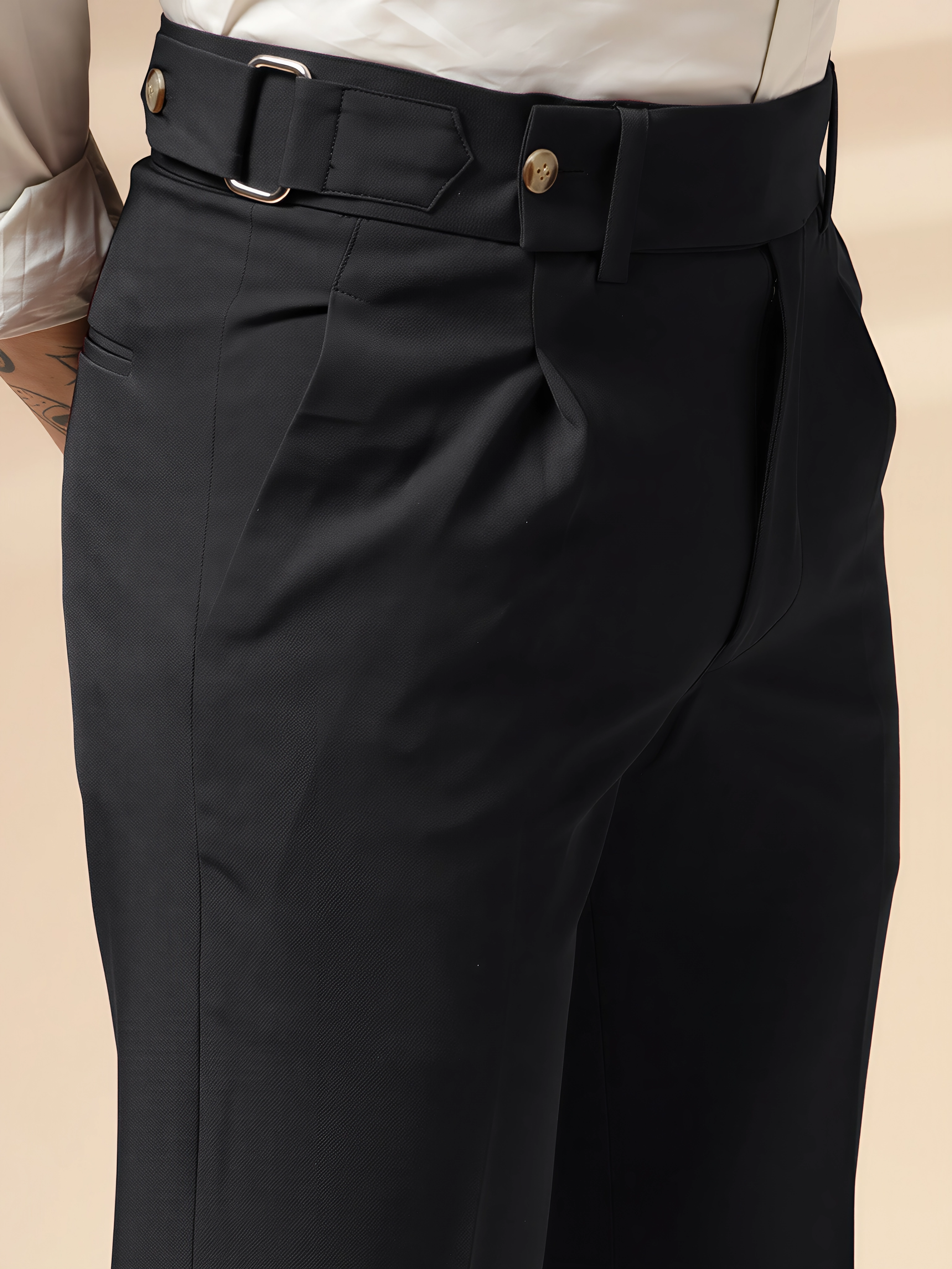 Black Oxford Gurkha Trouser by ITALIAN VEGA®