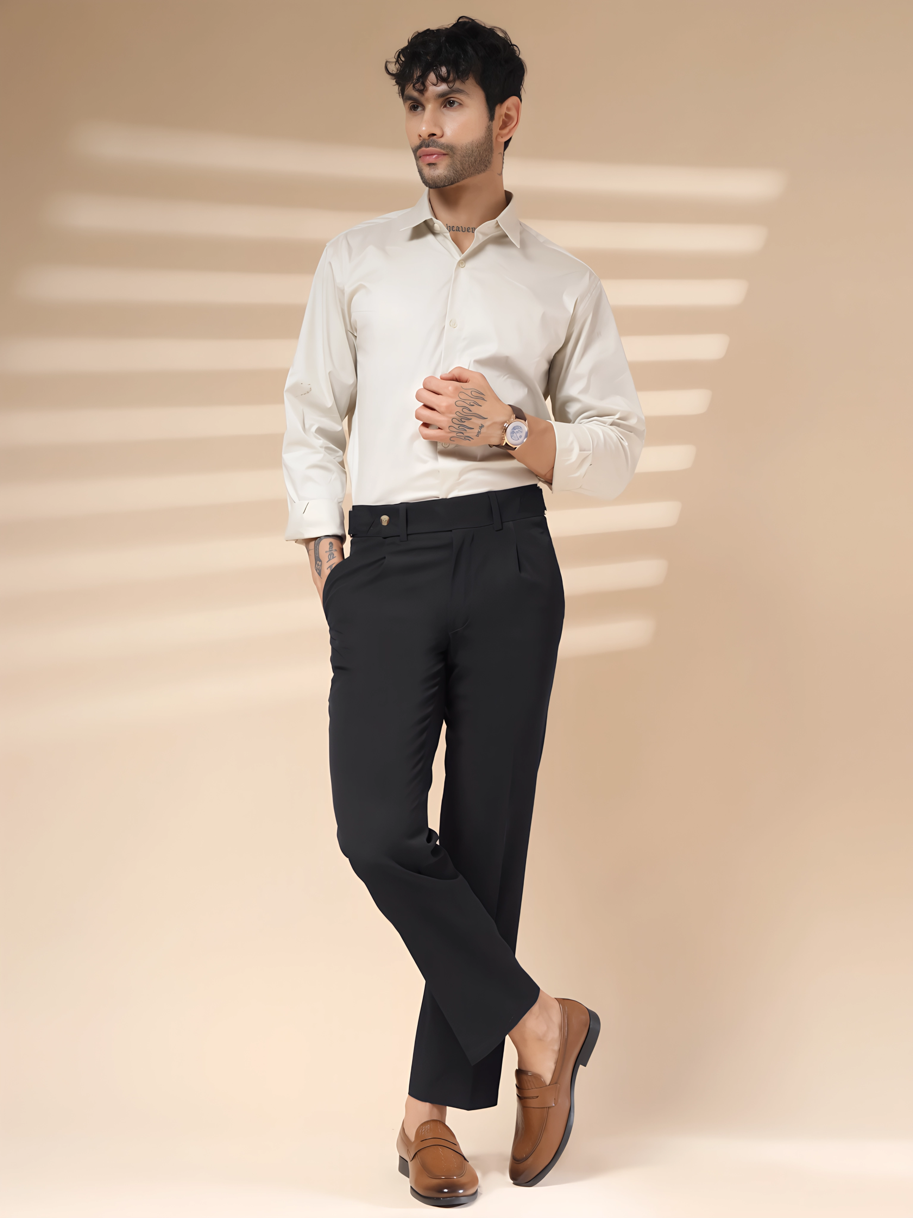 Black Oxford Gurkha Trouser by ITALIAN VEGA®