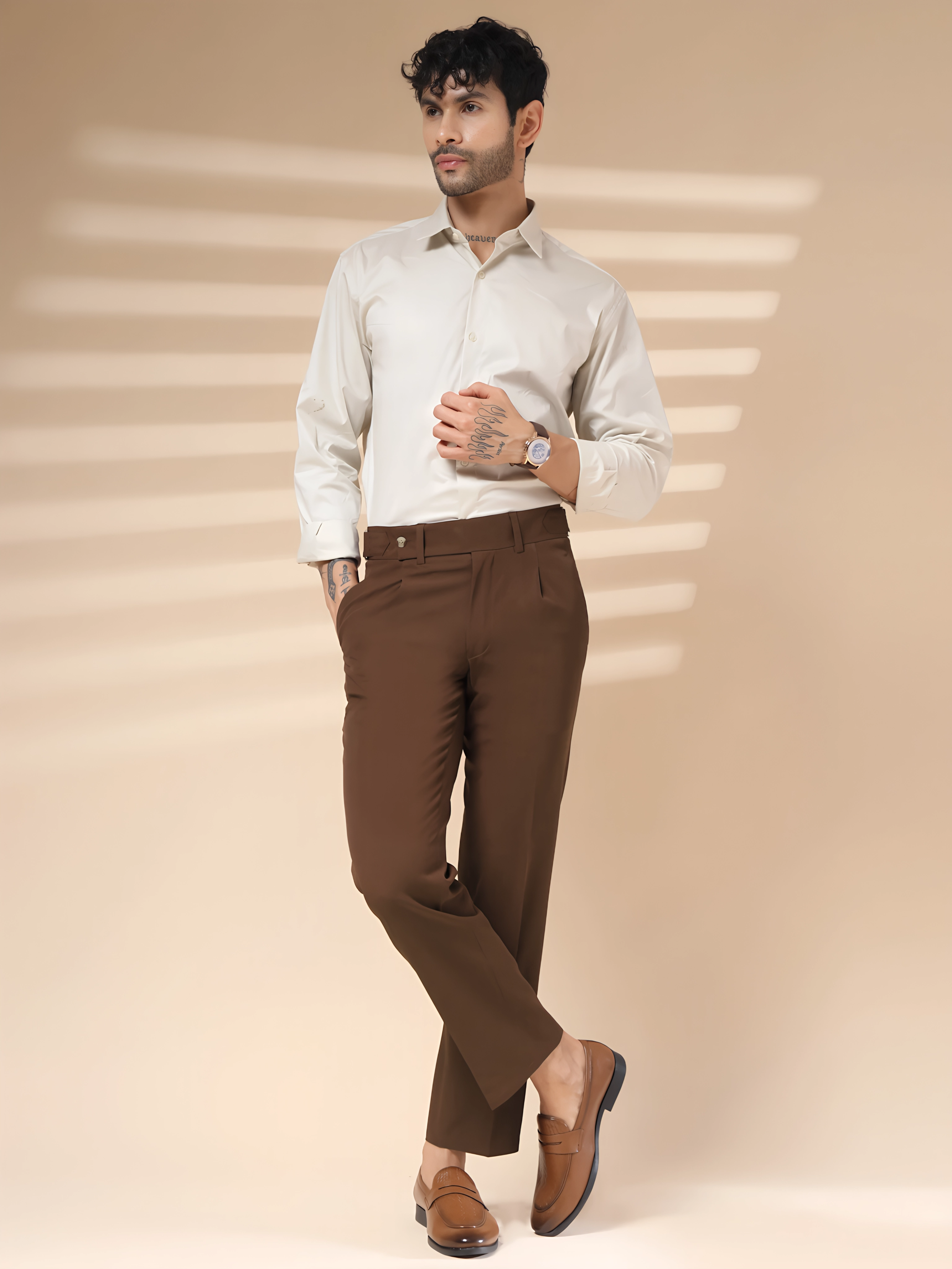 Brown Oxford Gurkha Trouser by ITALIAN VEGA®