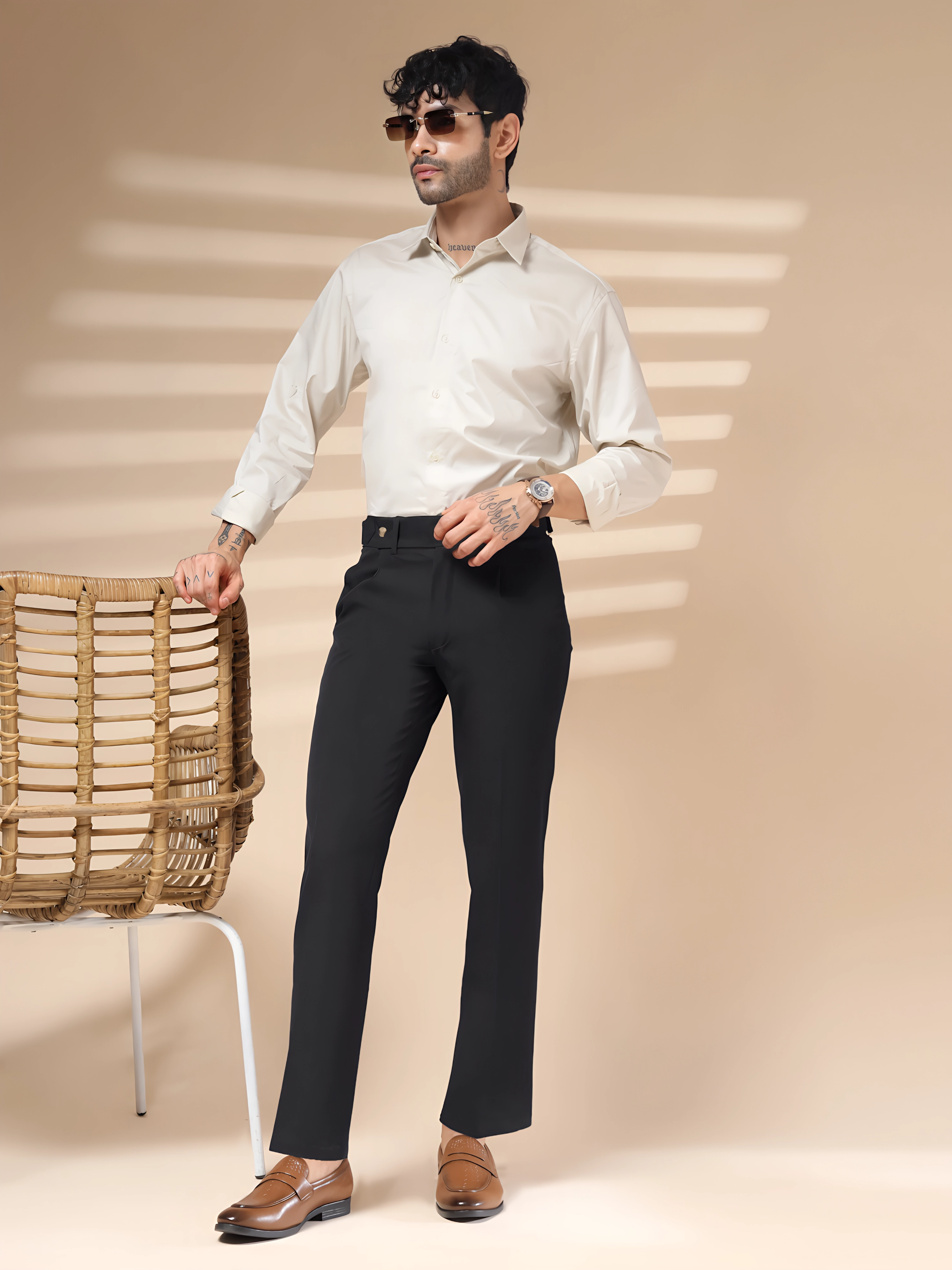 Black Oxford Gurkha Trouser by ITALIAN VEGA®