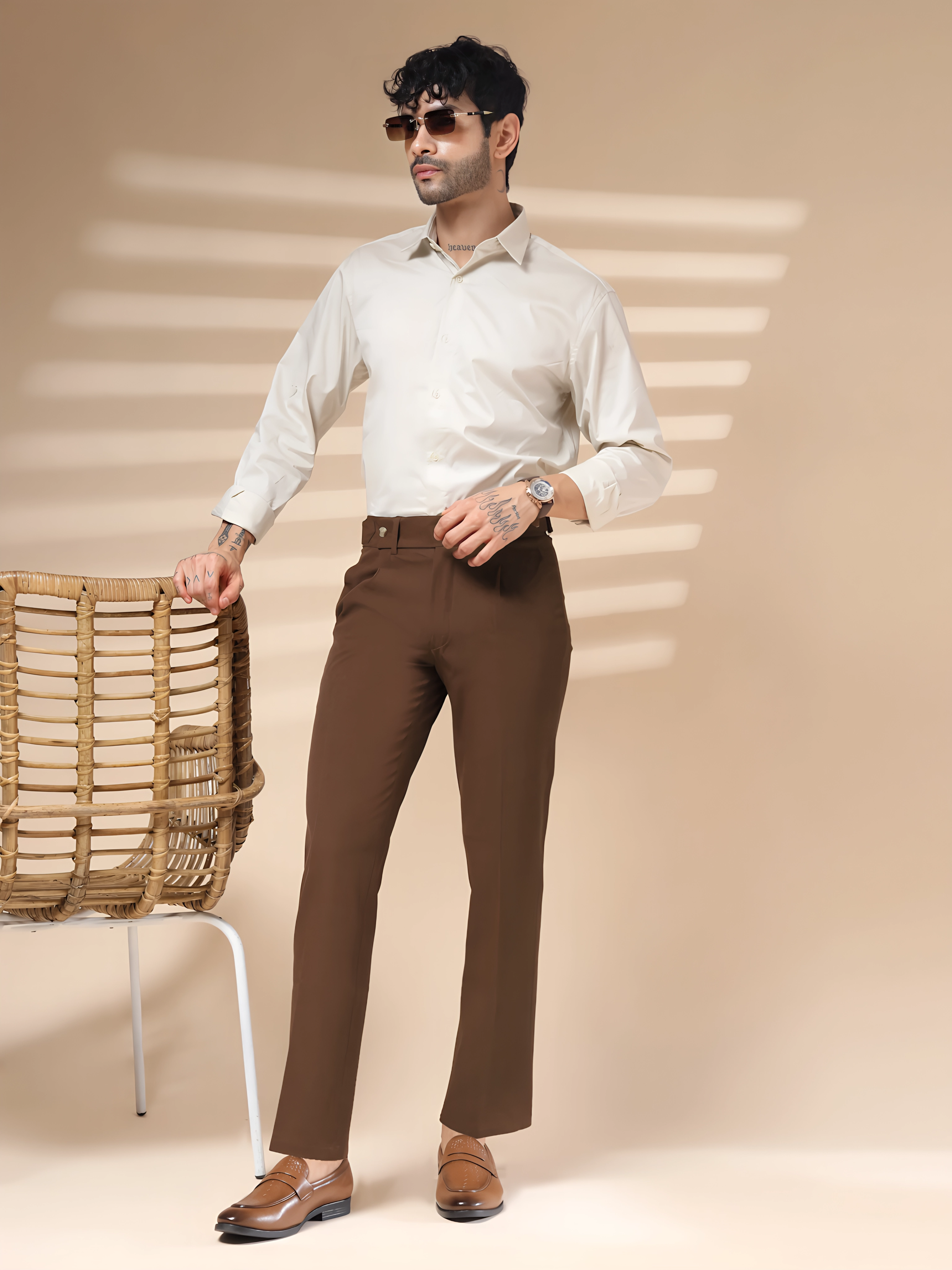 Brown Oxford Gurkha Trouser by ITALIAN VEGA®