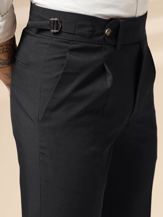 Black Italian Elegant Gurkha Trousers by Italian Vega®